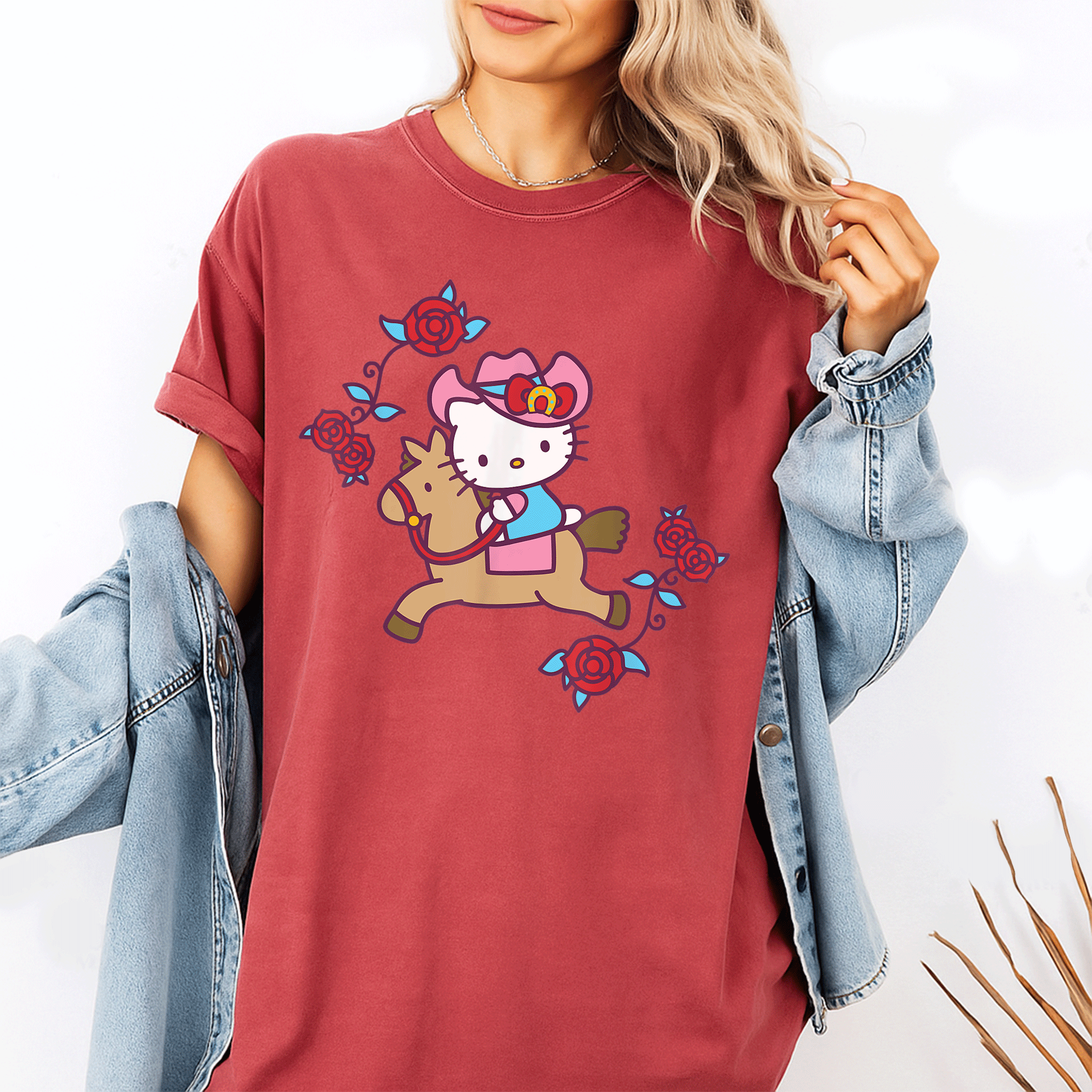 Adorable Hello Kitty Derby Horseback Riding T-Shirt for Kids and Adults – Perfect Gift for Horse Lovers and Fans of Hello Kitty - 1