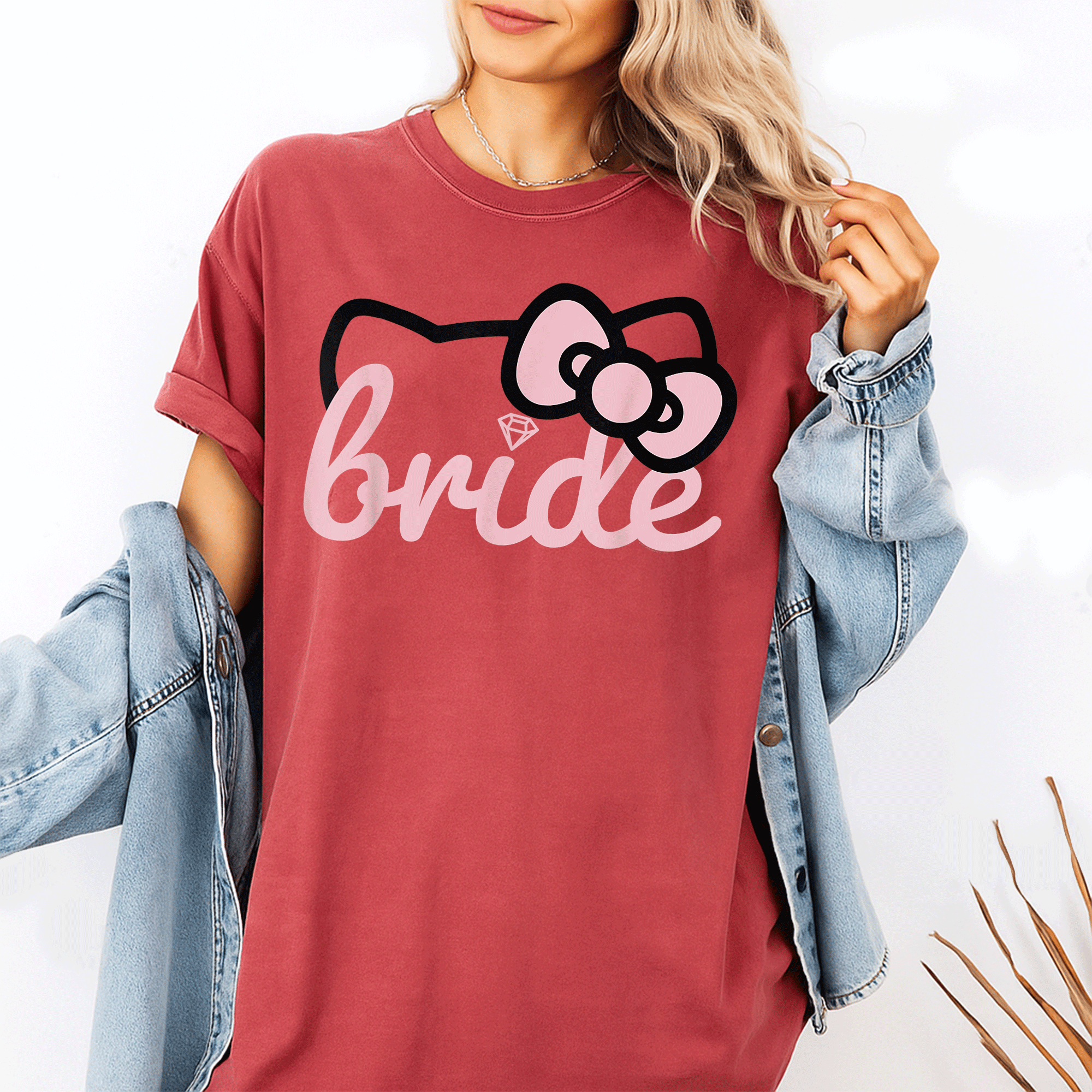 Charming Hello Kitty Bride Bridal Wedding T-Shirt for Fun Wedding Celebrations, Perfect for Bridal Parties and Showers - 1