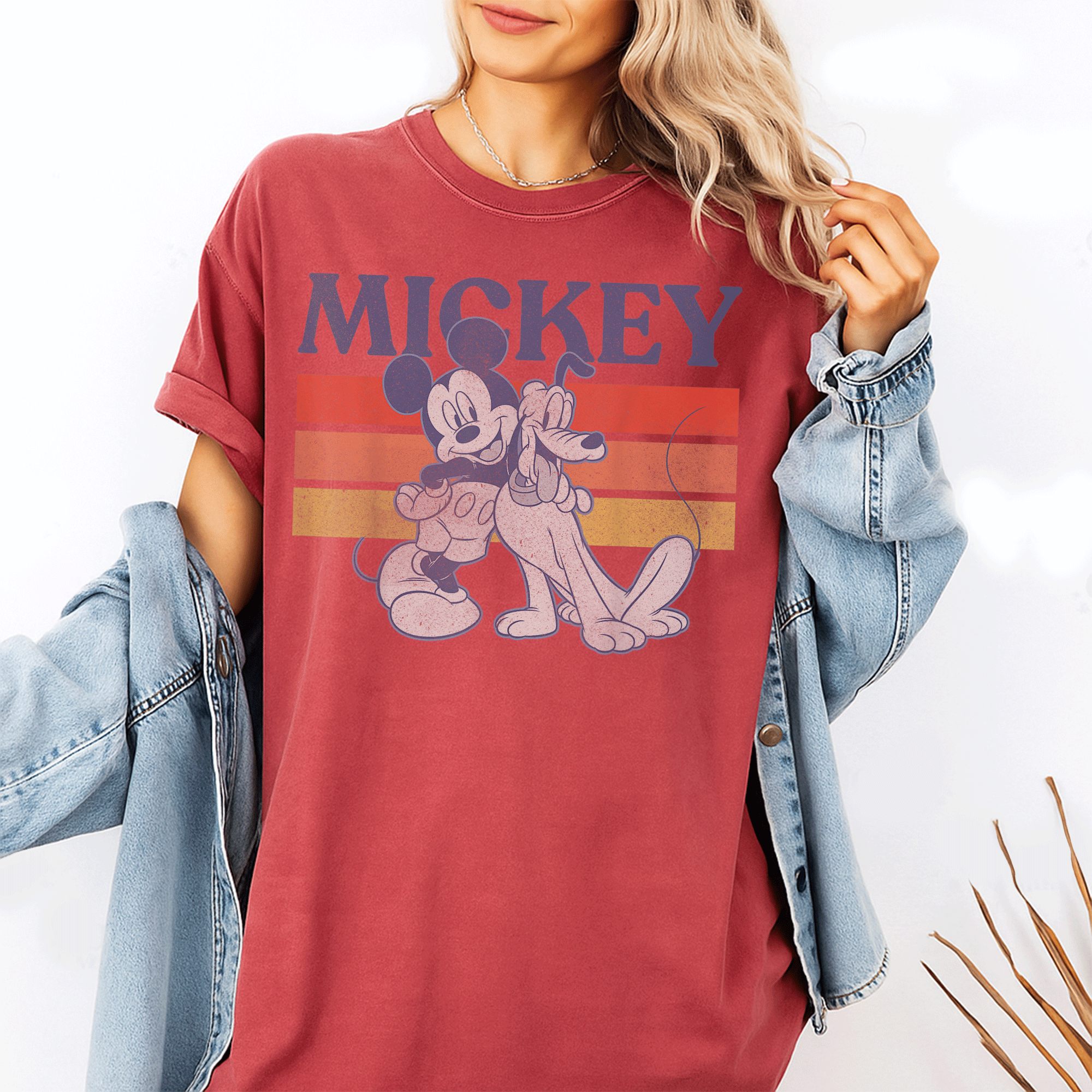 Vintage Disney Mickey and Friends T-Shirt Featuring Mickey and Pluto in Retro Style - Perfect for Fans and Collectors! - 1