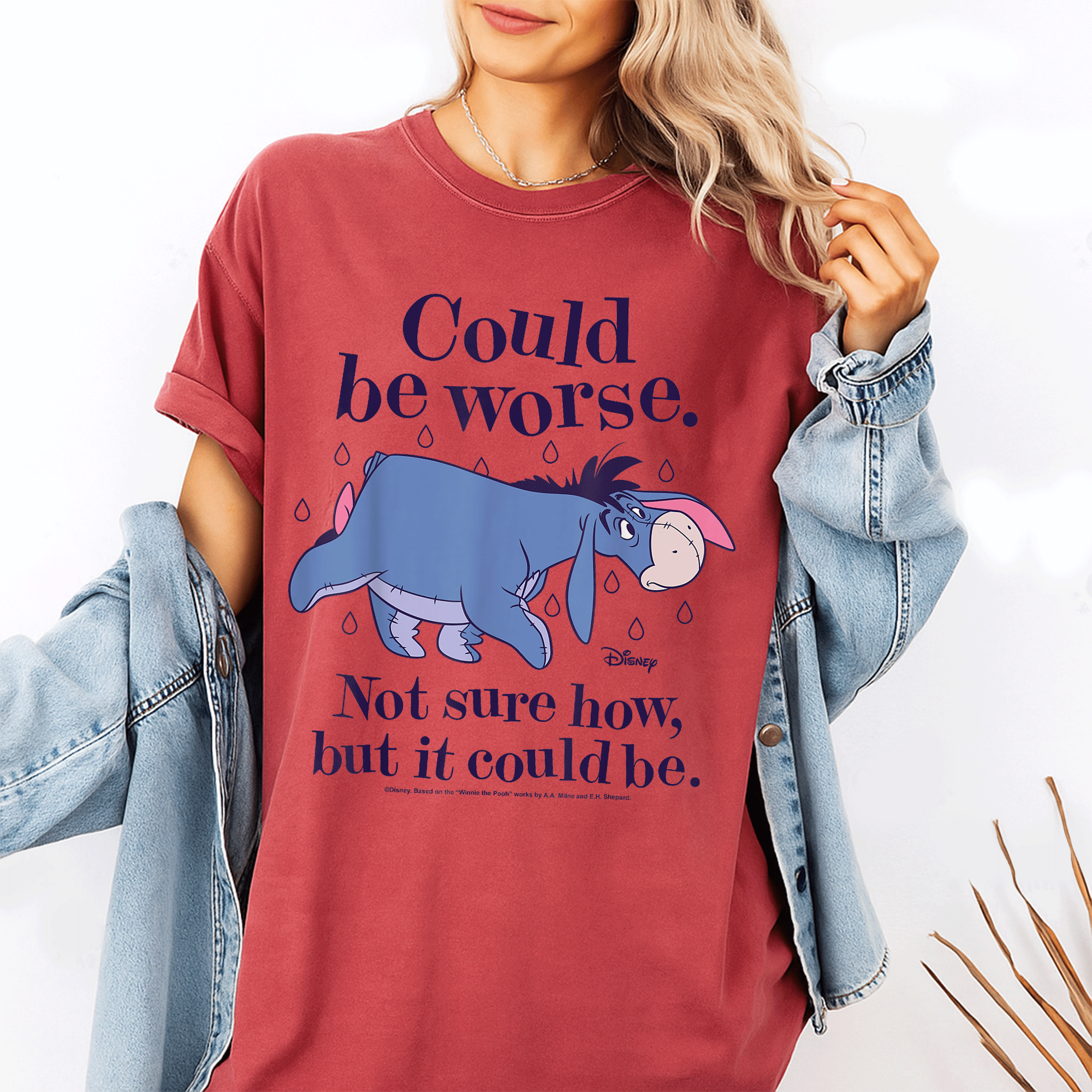 Winnie The Pooh Eeyore Could Be Worse T-Shirt A Cozy Humor Tee for Fans of Pooh Bear and Friends Perfect for Casual Wear - 1
