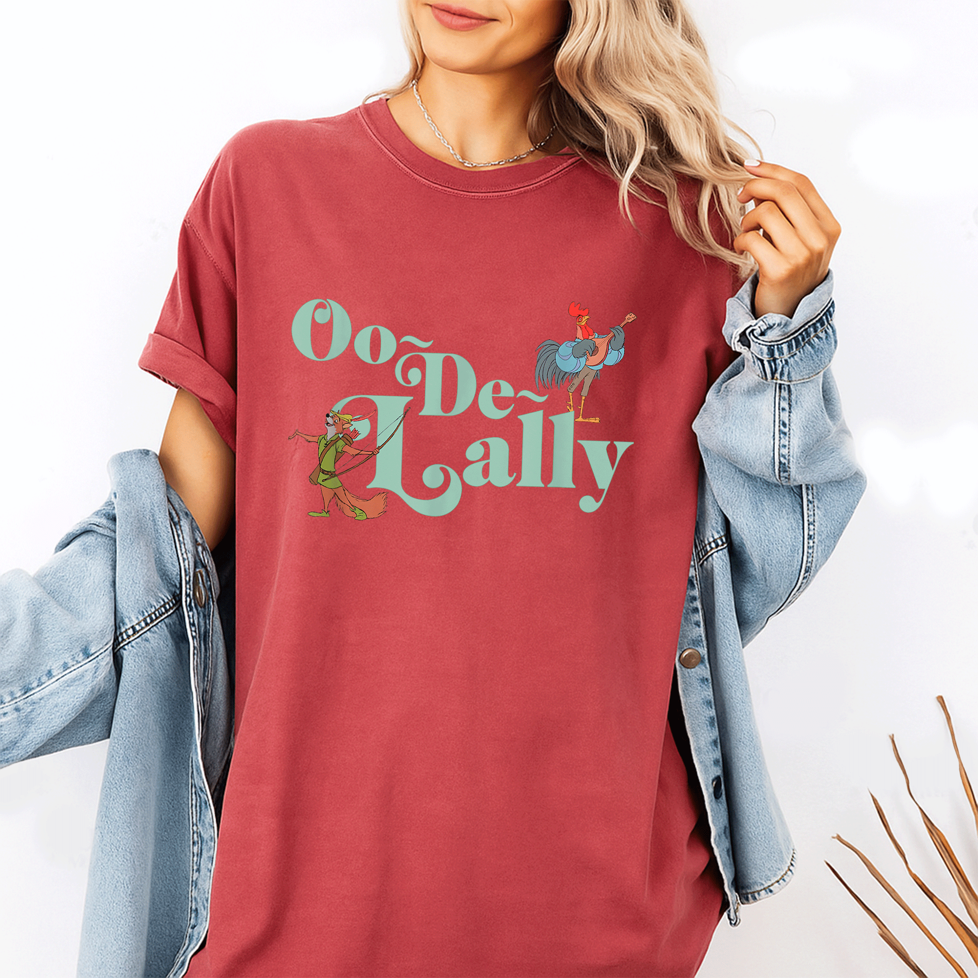 Disney Robin Hood Oo-De-Lally Quote Chest Logo T-Shirt for Fans - Vintage Style Graphic Tee Celebrating Classic Animation - 1