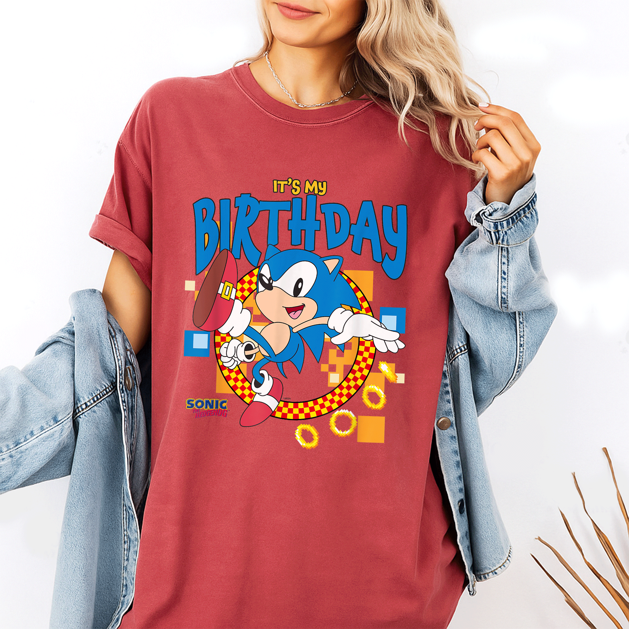 Sonic the Hedgehog Birthday T-Shirt for Kids - Fun Cheerful Design Perfect for Party Celebrations and Special Days - 1