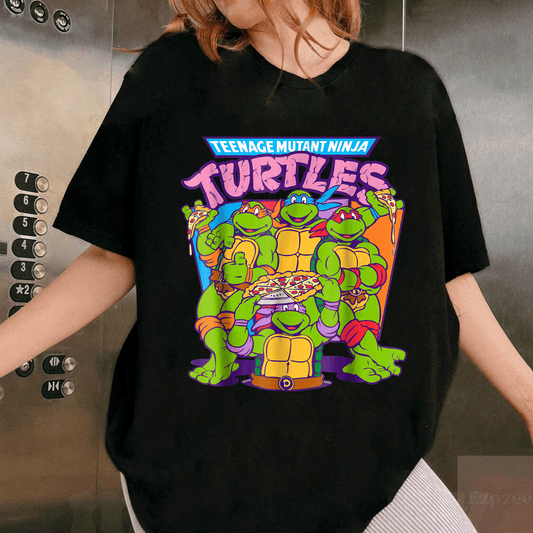 Shop Stylish Teenage Mutant Ninja Turtles Pizza and Smiles T-Shirt for Fun Fans - Perfect Gift for Kids and Teens! - 1