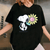 Adorable Peanuts Snoopy Pink Daisy Flower T-Shirt for Kids and Fans – Cute Cartoon Graphic Tee for Casual Fun and Comfort - 1