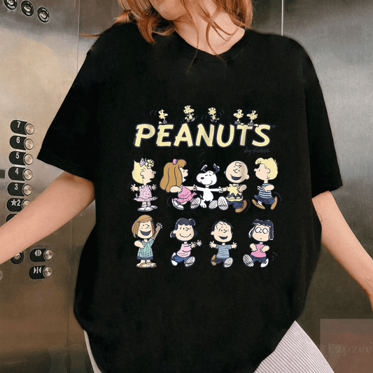 Cute Peanuts Snoopy and Friends Dancing T-Shirt for Kids and Adults - Playful Cartoon Design Perfect for Fans - 1