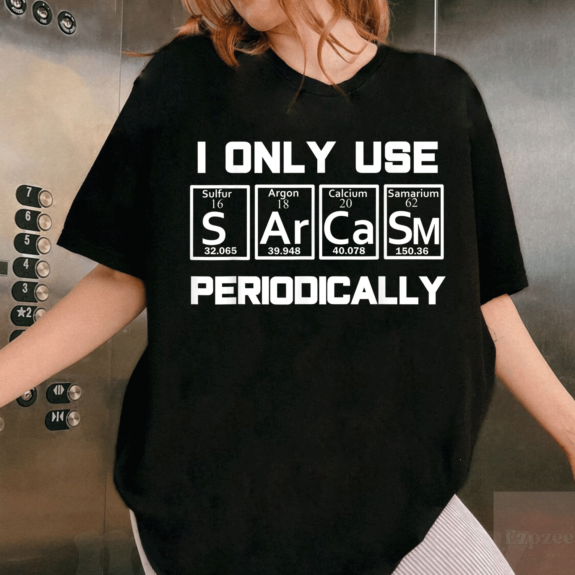 Sarcasm Periodic Table Element Shirt – Quirky Science Joke Gift for Nerds and Science Lovers, Perfect for Any Occasion - 1