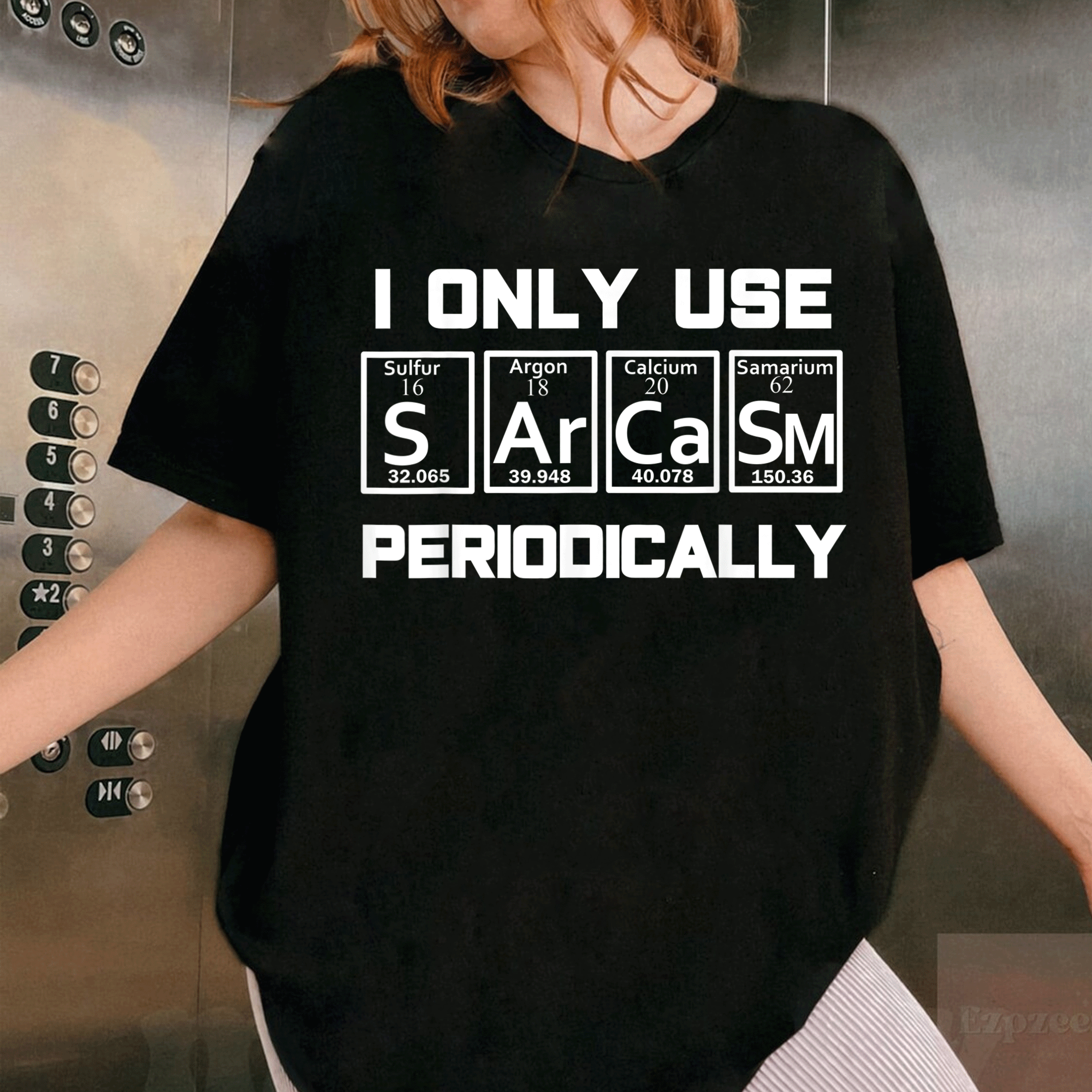 Sarcasm Periodic Table Element Shirt – Quirky Science Joke Gift for Nerds and Science Lovers, Perfect for Any Occasion - 1
