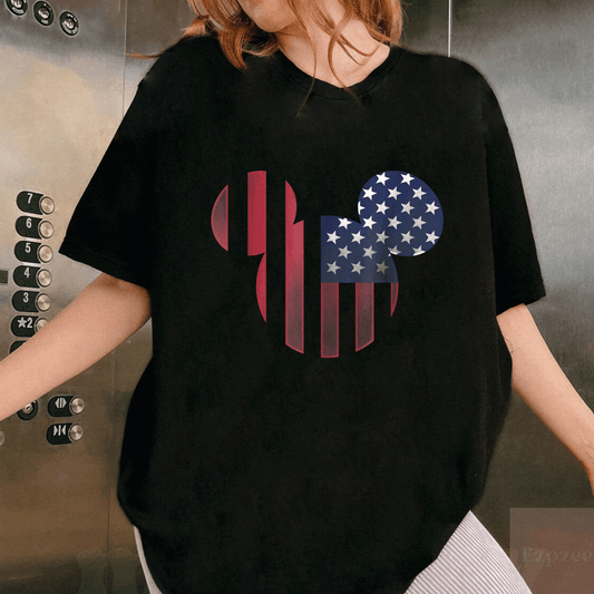 Shop Disney Mickey Mouse Americana Ears T-Shirt – Celebrate Your Love for Disney with Stylish Comfort and Classic Charm! - 1