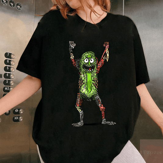 Rick and Morty Pickle Rick Black T-Shirt - Fun Cartoon Graphic Tee for Fans of the Hilarious Animated Series - 1