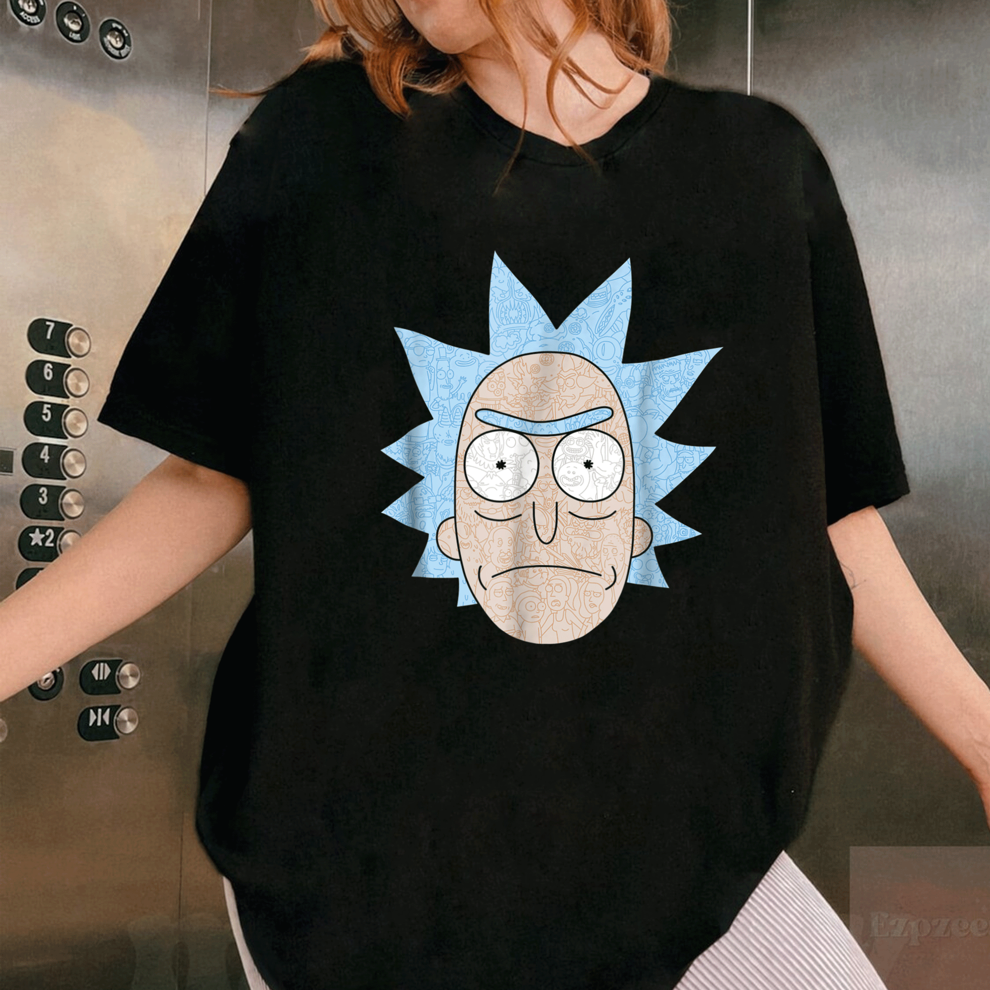 Mademark x Rick and Morty Center of the Universe T-Shirt - Colorful Cartoon Design for Fans of the Show and Cosmic Adventures - 1