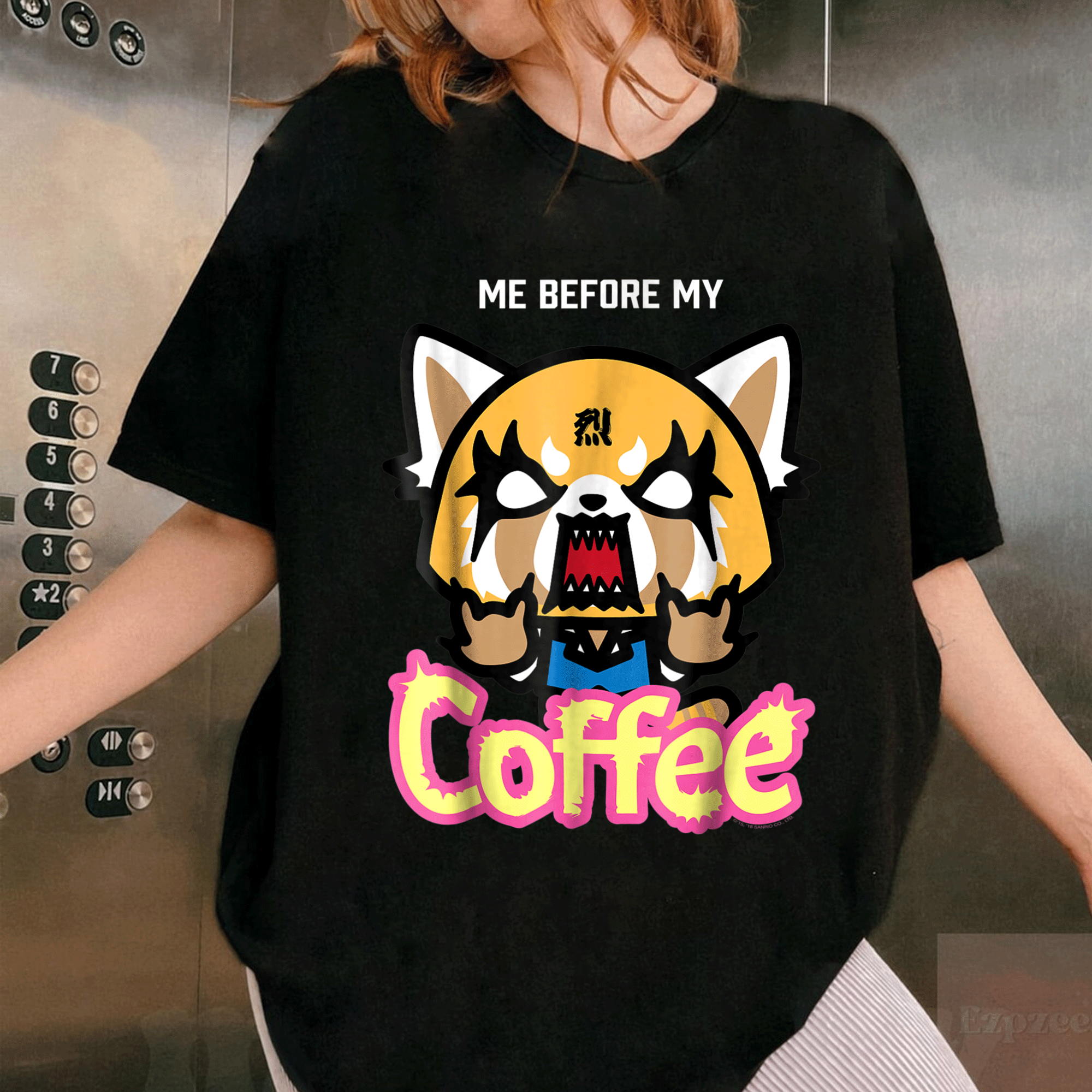 Aggretsuko I Need My Coffee Rage Tee Shirt Perfect for Fans of Anime Humor and Coffee Lovers Stylish Graphic Design - 1
