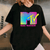 Vibrant MTV Logo Fluorescent Colors Graphic T-Shirt for Retro Music Lovers - Eye-Catching and Stylish Fun Wear - 1