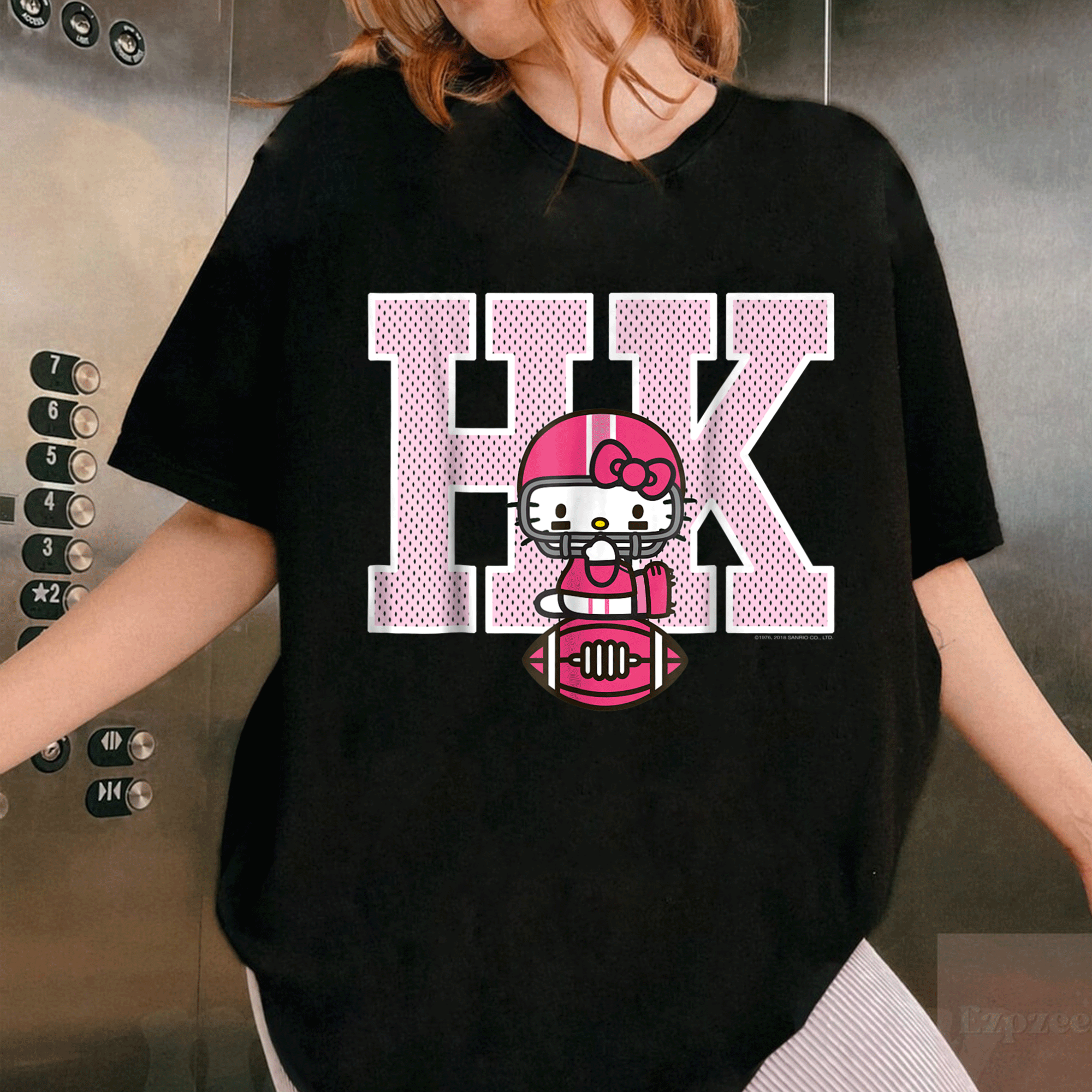 Cute Hello Kitty Football Spirit Tee Shirt for Kids, Fun Sports Design, Perfect Gift for Young Fans, Comfortable and Stylish - 1