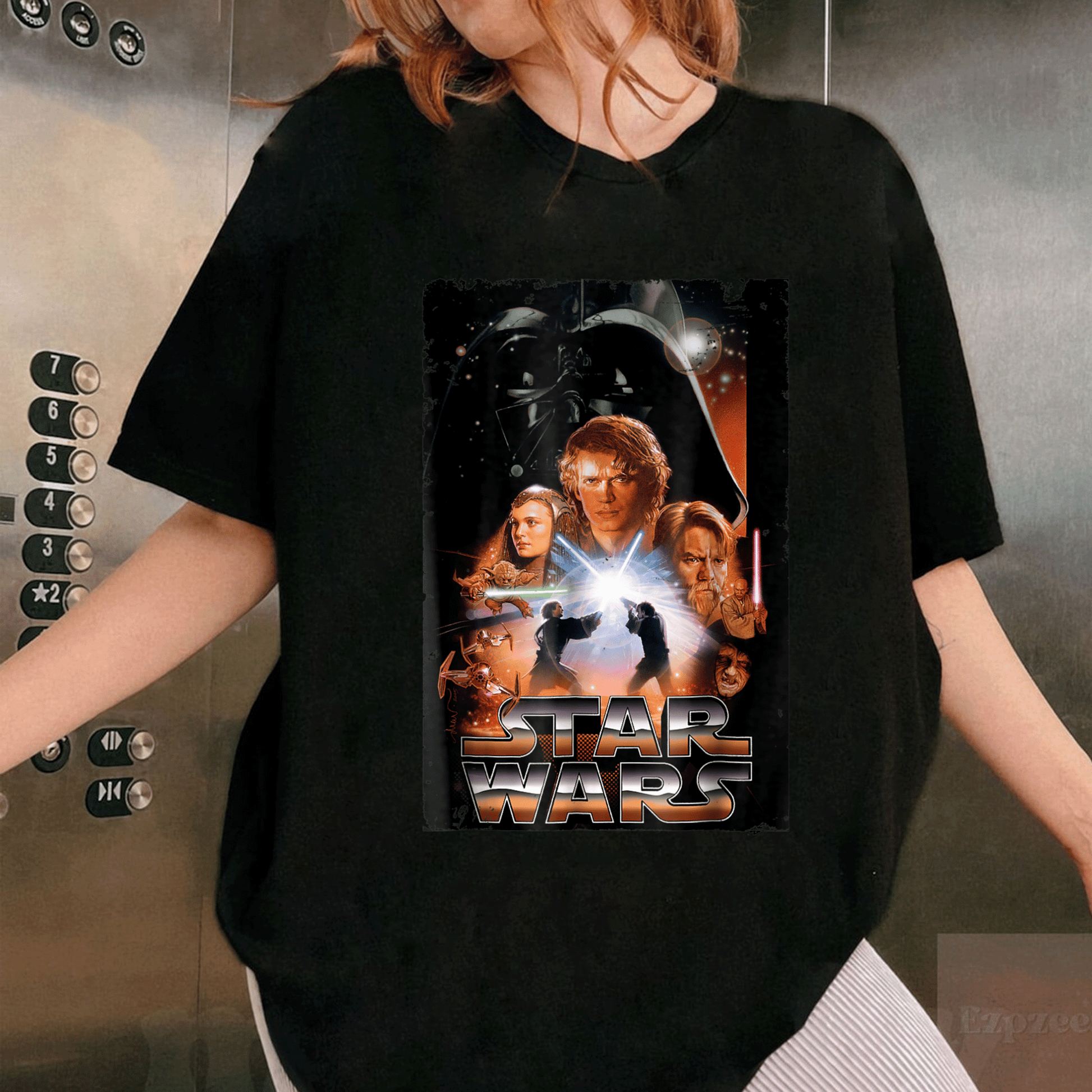 Star Wars Revenge of the Sith Graphic T-Shirt Featuring Iconic Movie Poster Design for Fans and Collectors - 1