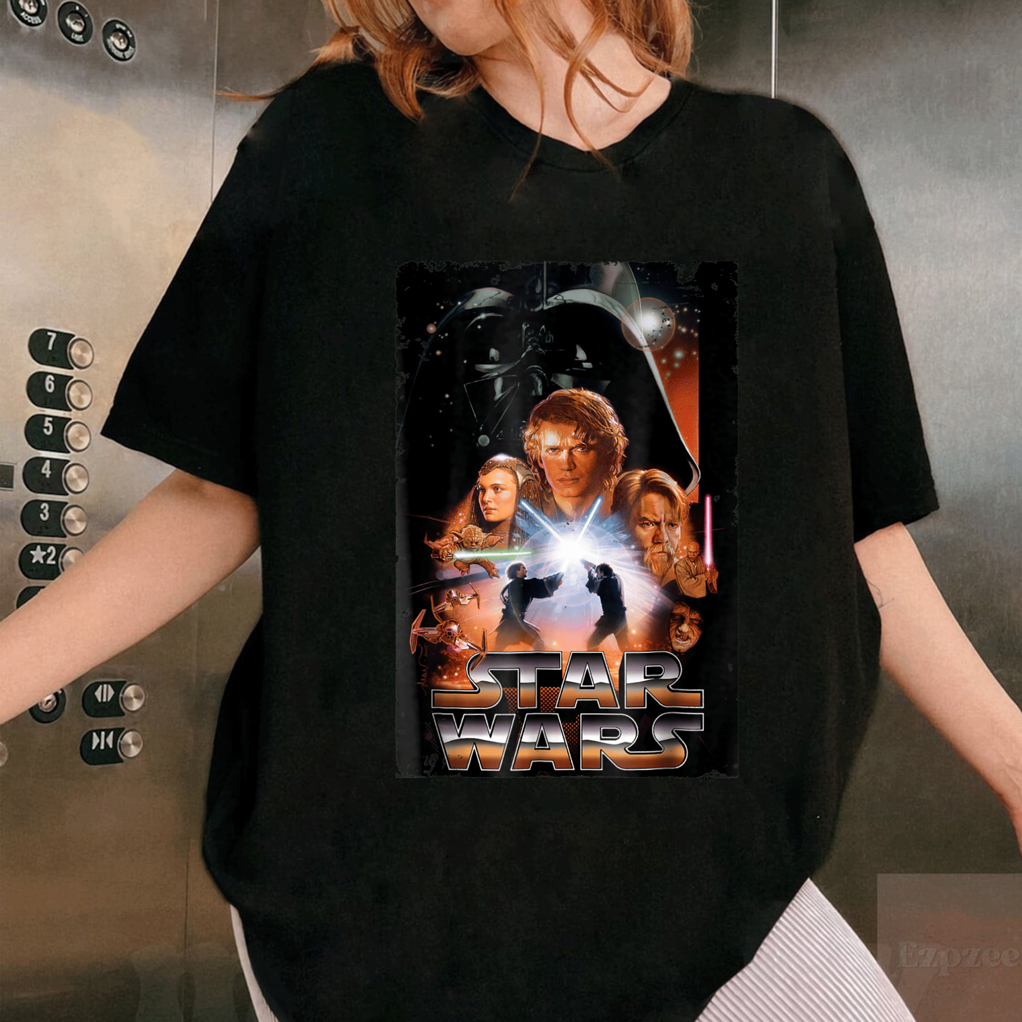 Star Wars Revenge of the Sith Graphic T-Shirt Featuring Iconic Movie Poster Design for Fans and Collectors - 1