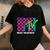 Classic MTV Logo Pink and Blue Checker Design T-Shirt for Trendy Fashion Lovers - Retro Style and Comfortable Fit - 1