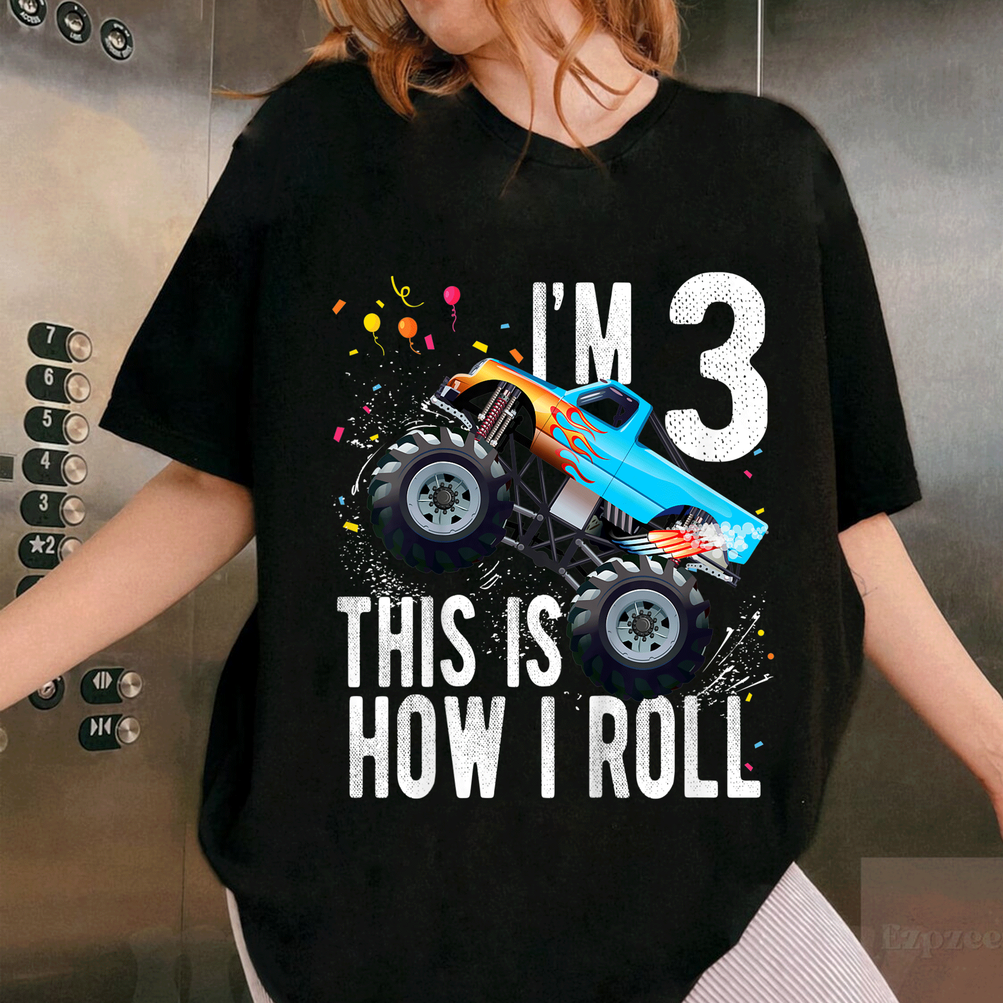 Cute Monster Truck Car T-Shirt for 3 Year Old Boys - Perfect 3rd Birthday Gift for Little Adventure Lovers! - 1