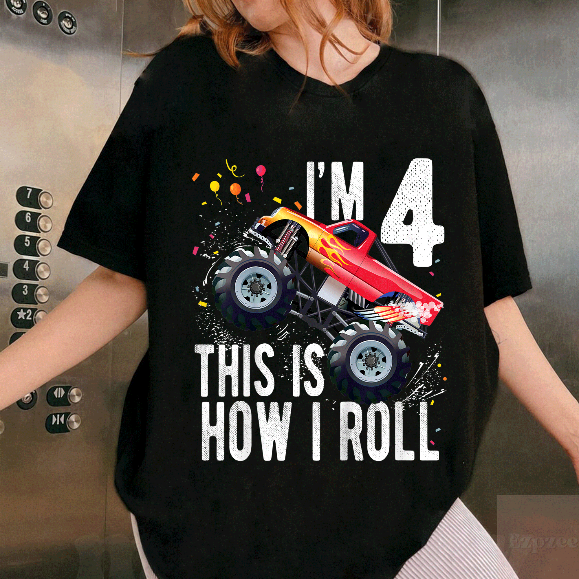 Cool Monster Truck T-Shirt for Boys, Perfect 4th Birthday Gift – Fun and Colorful 4 Year Old Shirt for Kids - 1