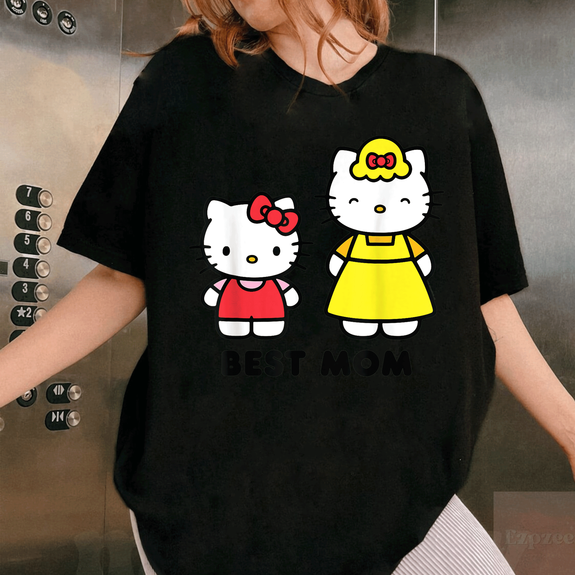 Hello Kitty Best Mom Mother's Day T-Shirt Cute Graphic Tee for Moms with Adorable Hello Kitty Design and Heartwarming Message - 1