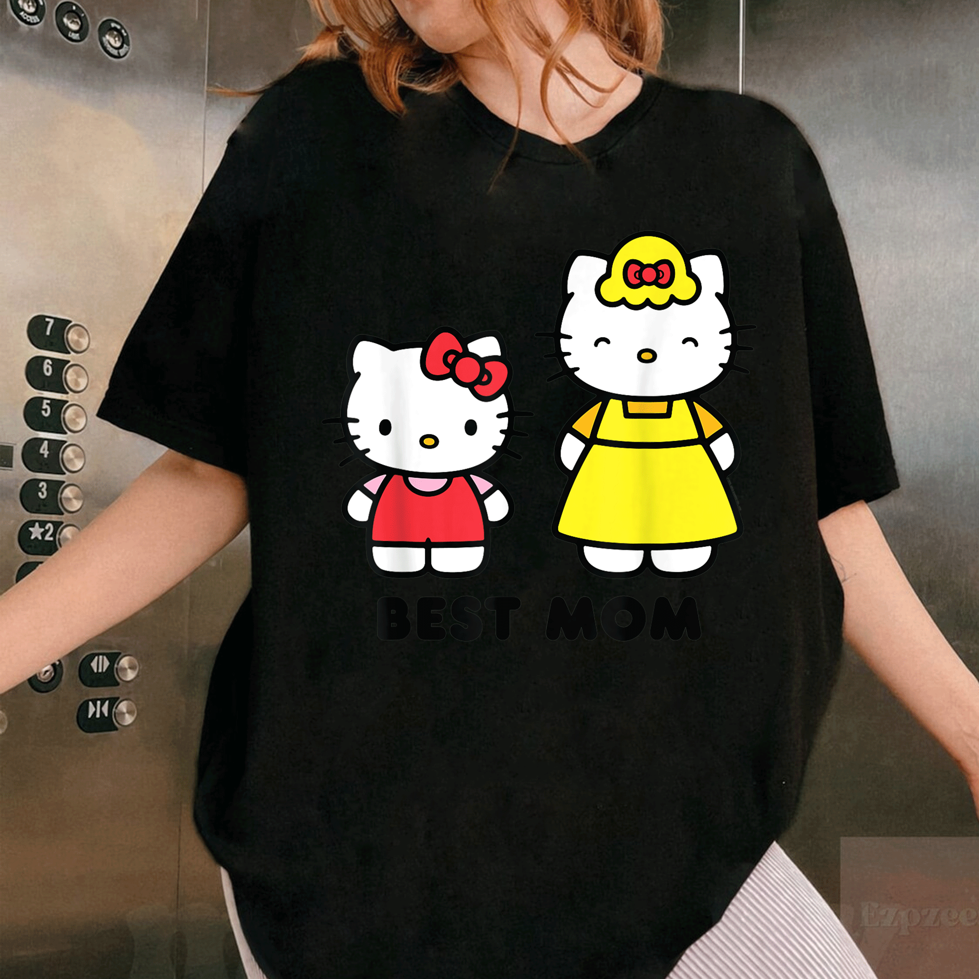 Hello Kitty Best Mom Mother's Day T-Shirt Cute Graphic Tee for Moms with Adorable Hello Kitty Design and Heartwarming Message - 1