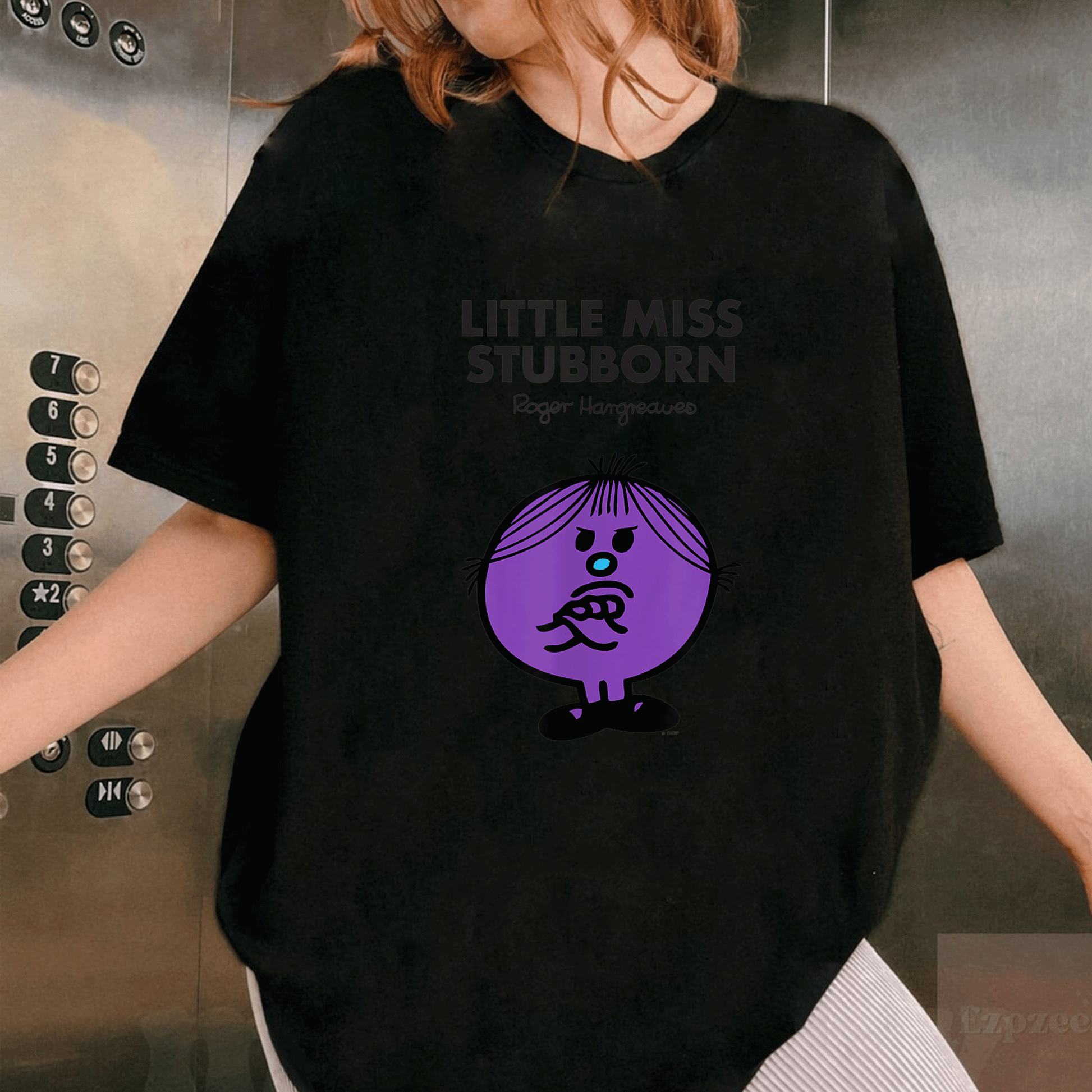 Mr Men Little Miss Stubborn T-Shirt for Kids Fun Colorful Design with Playful Illustration Perfect Gift for Young Readers - 1