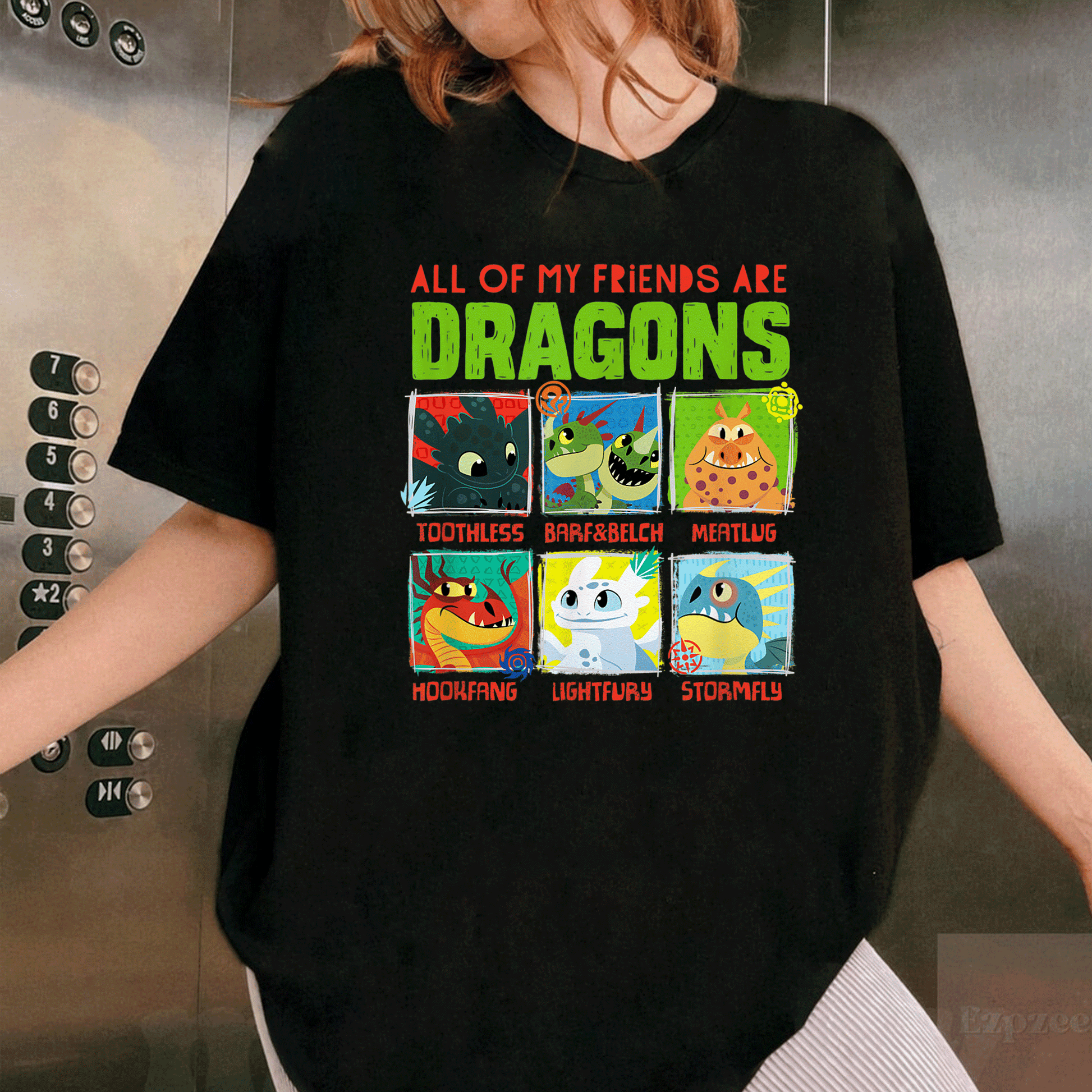 How to Train Your Dragon 3 Hidden World Dragon Friends T-Shirt for Kids and Adults - Fun and Colorful Dragon Design - 1