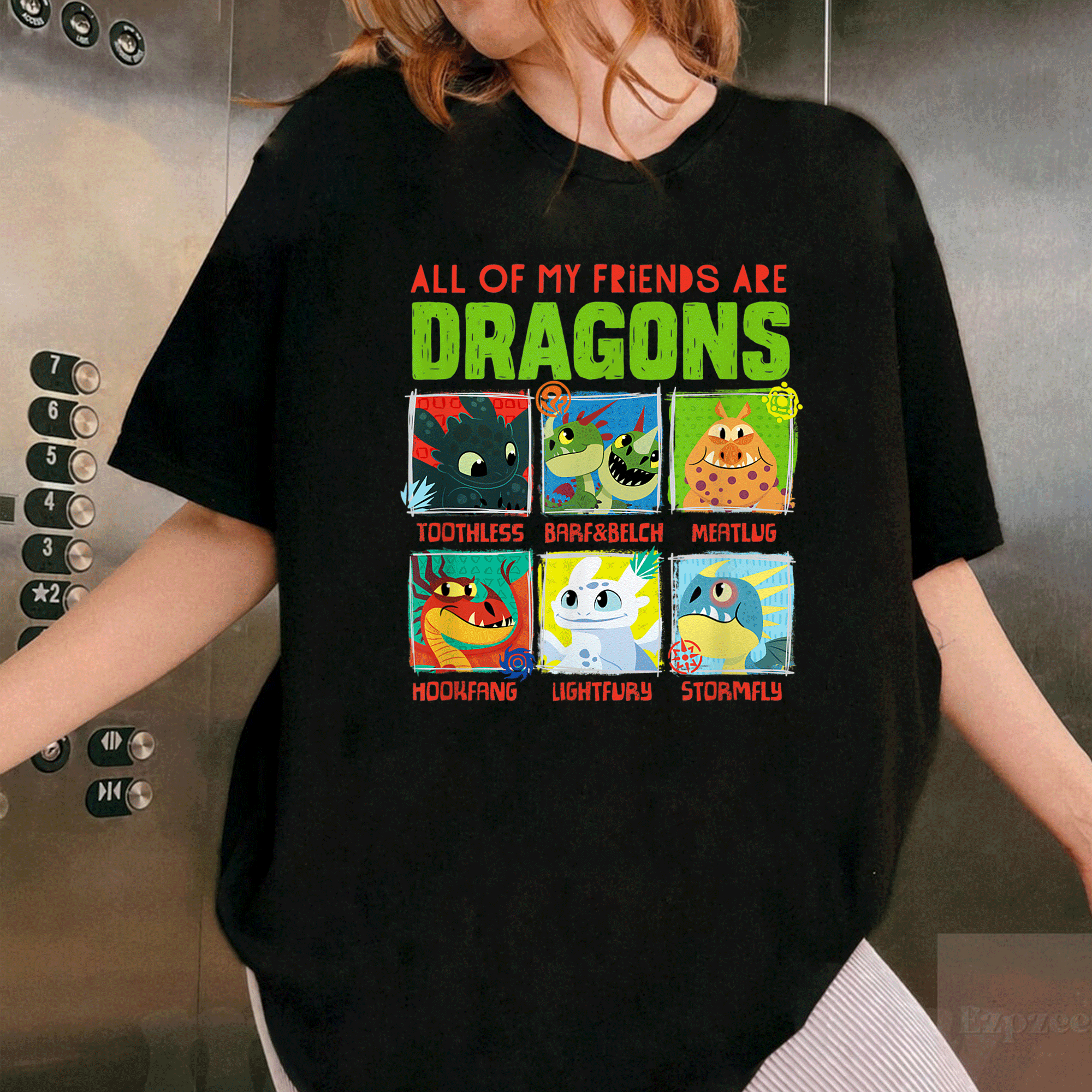How to Train Your Dragon 3 Hidden World Dragon Friends T-Shirt for Kids and Adults - Fun and Colorful Dragon Design - 1