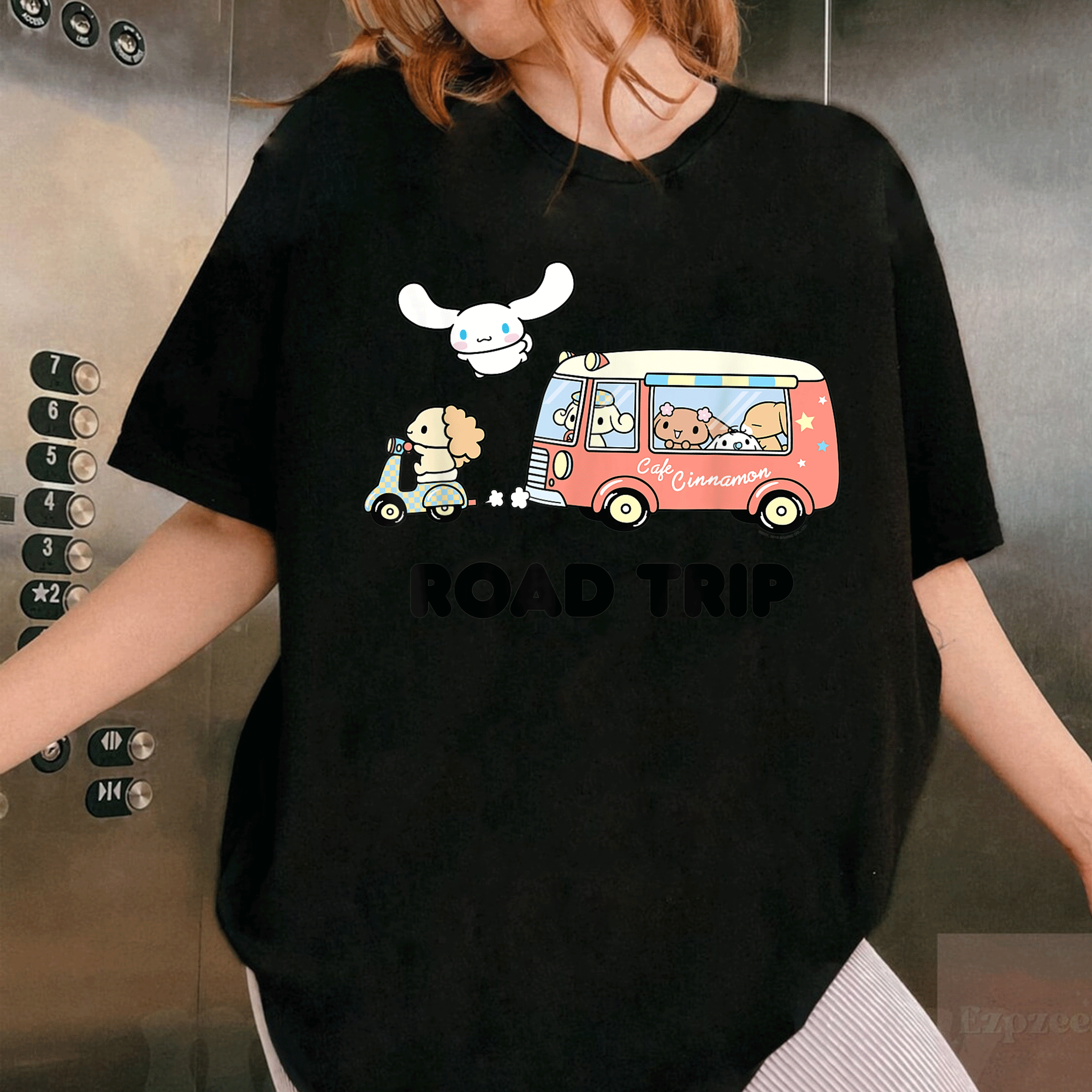 Adorable Cinnamoroll Road Trip T-Shirt Perfect for Cartoon Lovers and Adventure Seekers, Soft and Comfortable Style for Everyday Wear - 1