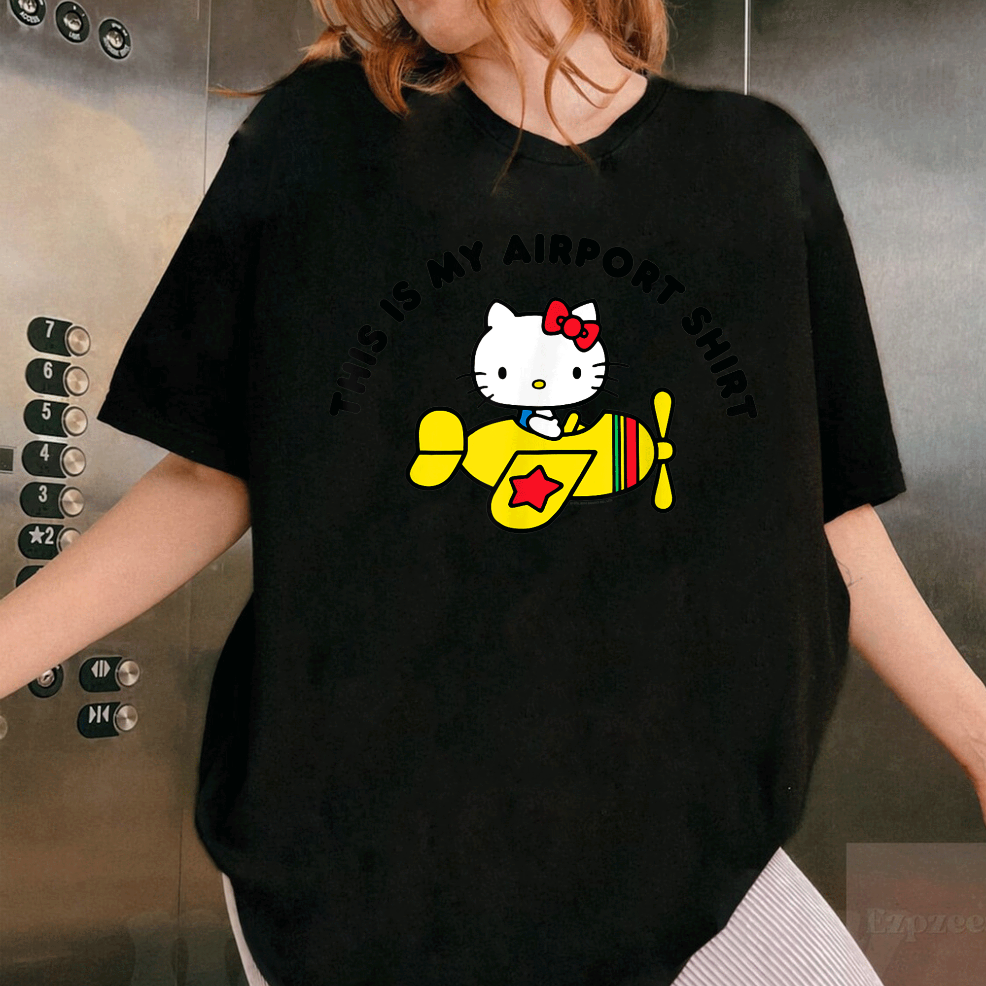 Cute Hello Kitty Airport T-Shirt Perfect for Travel Lovers | Adorable Graphic Tee for Kids and Adults Who Love Hello Kitty - 1