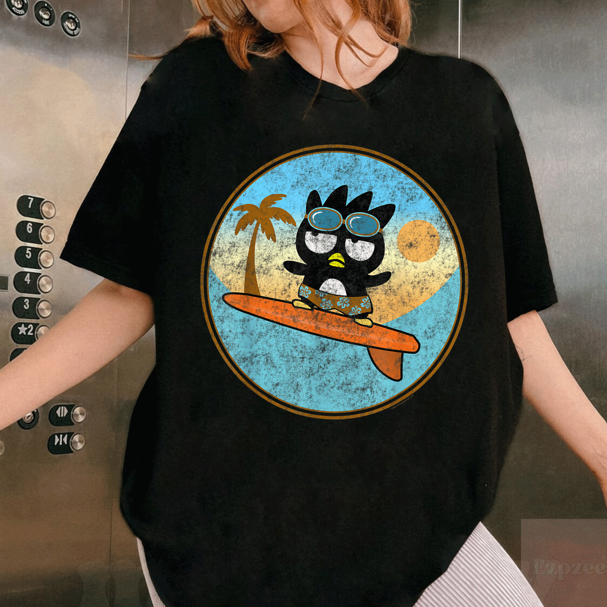 Cool Badtz-Maru Surfing T-Shirt for Fun Beach Vibes - Stylish and Comfortable Graphic Tee for Kids and Adults - 1