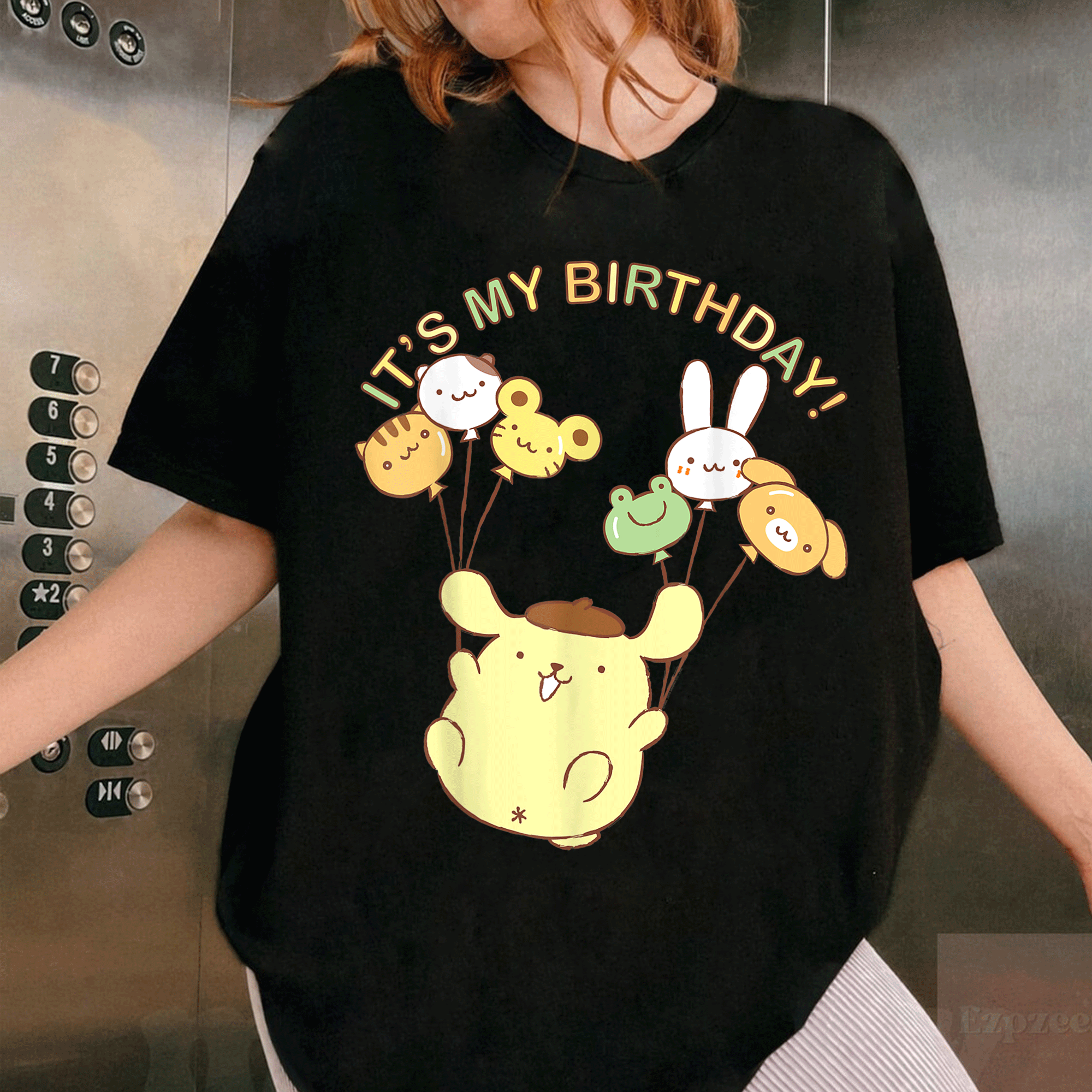 Adorable Pompompurin It's My Birthday T-Shirt for Kids and Adults, Cute Cartoon Design Perfect for Celebrating Special Days - 1