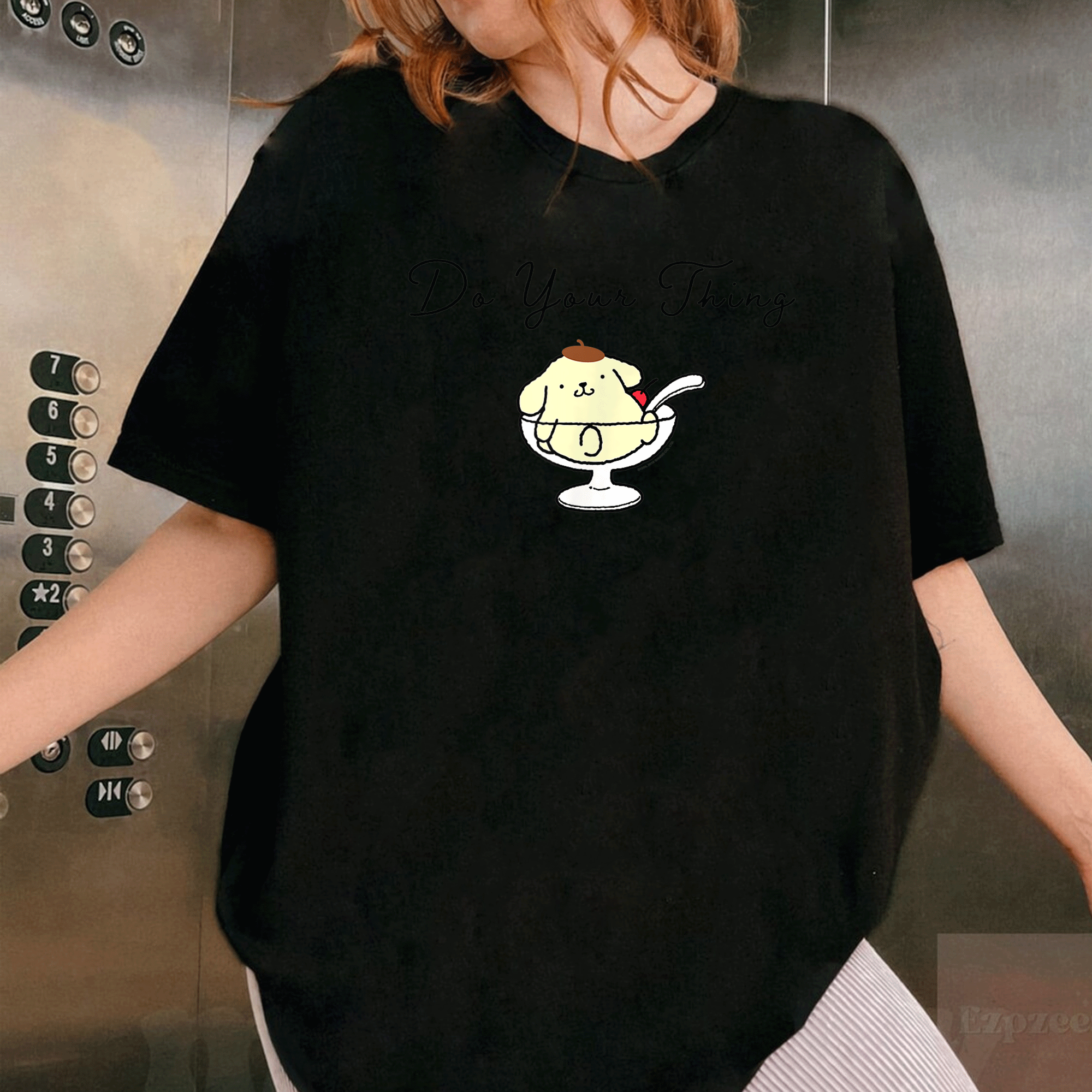 Pompompurin Do Your Thing T-Shirt - Cute and Comfy Sanrio Style Tee Featuring Adorable Pompompurin Design for Fans - 1