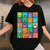 Adorable Sesame Street Character Squares T-Shirt Featuring Beloved Friends in Fun Colors Perfect for Kids and Fans of All Ages - 1