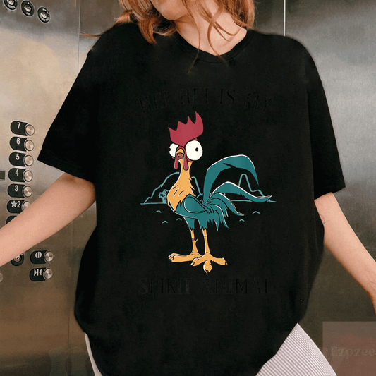 Disney Moana Hei Hei Is My Spirit Animal Portrait T-Shirt for Fans - Fun and Colorful Design Perfect for Any Occasion - 1
