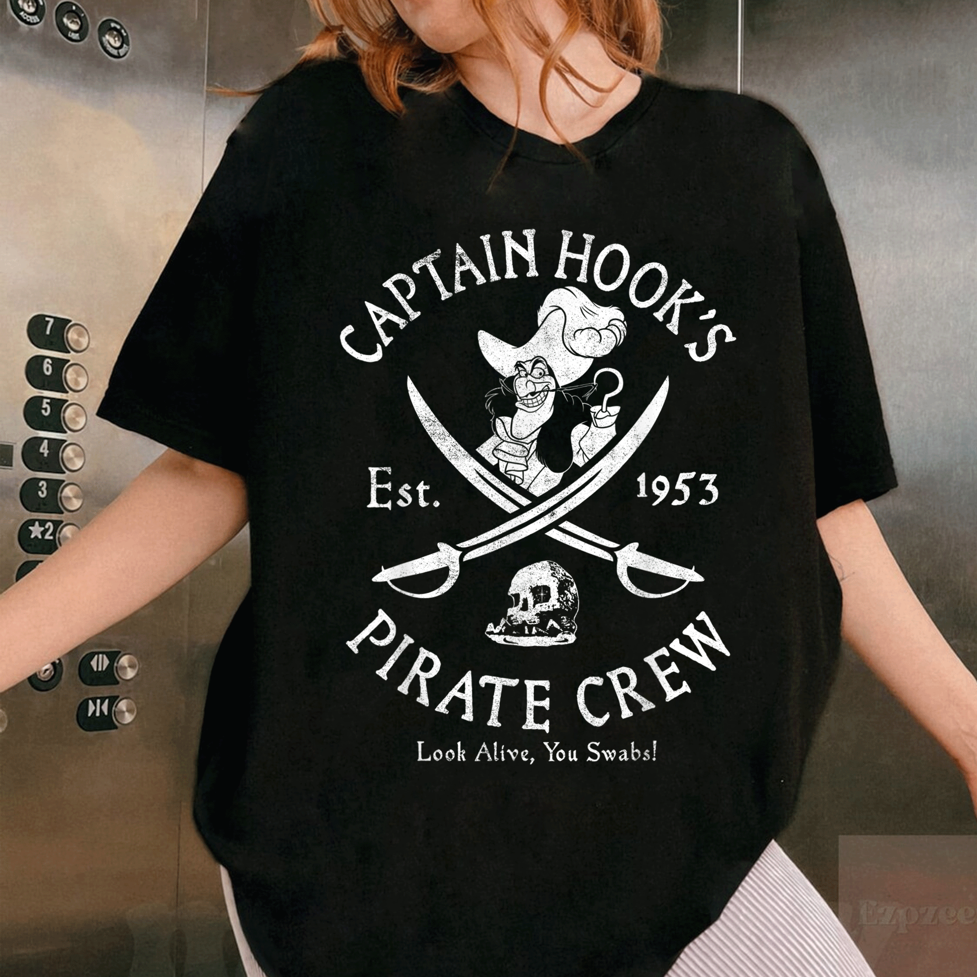 Disney Villains Captain Hook Pirate Crew Established 1953 Logo T-Shirt for Fans of Classic Animation and Adventure - 1