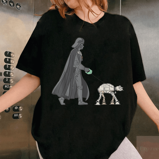 Darth Vader AT-AT Walker T-Shirt for Star Wars Fans - Stylish and Comfortable Graphic Tee for Sci-Fi Enthusiasts - 1