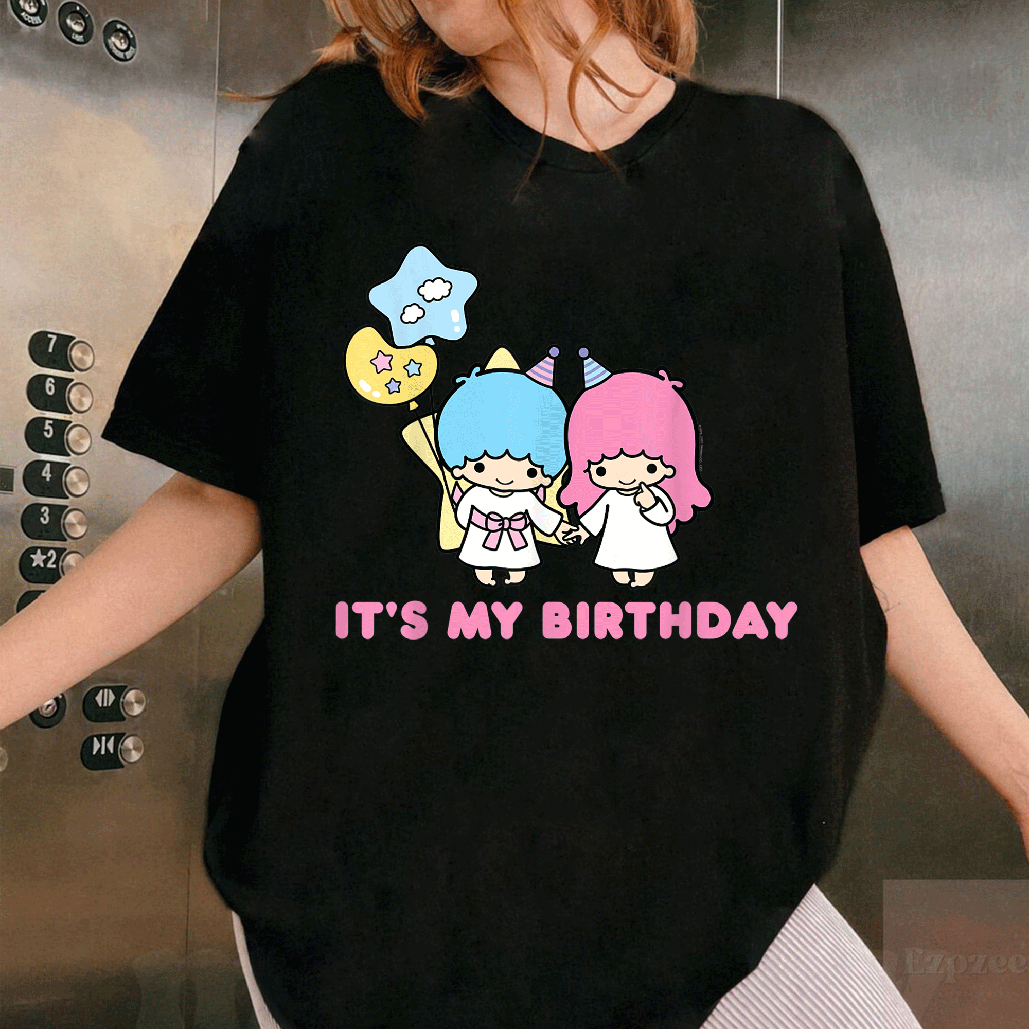 Little Twin Stars It's My Birthday T-Shirt Cute Kawaii Birthday Tee for Kids and Adults, Colorful and Fun Design - 1