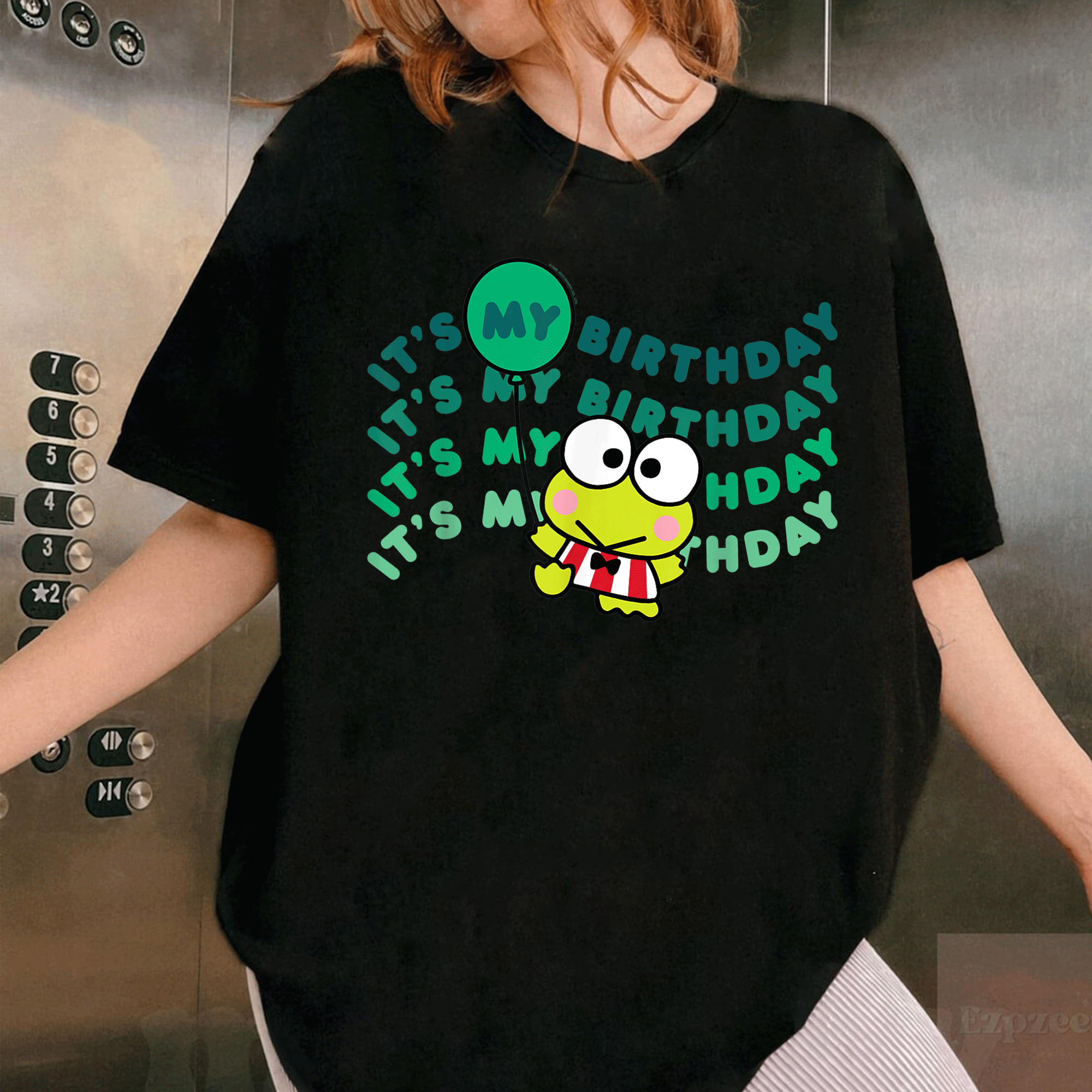 Cute Keroppi It's My Birthday T-Shirt for Kids | Fun Green Frog Design Perfect for Birthday Celebrations and Parties - 1