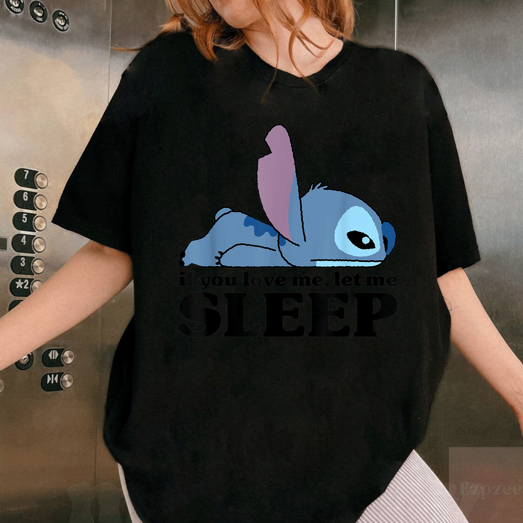 Cozy Disney Lilo & Stitch Sleepy Stitch T-Shirt with Adorable Cartoon Design for Fans and Comfy Everyday Wear - 1