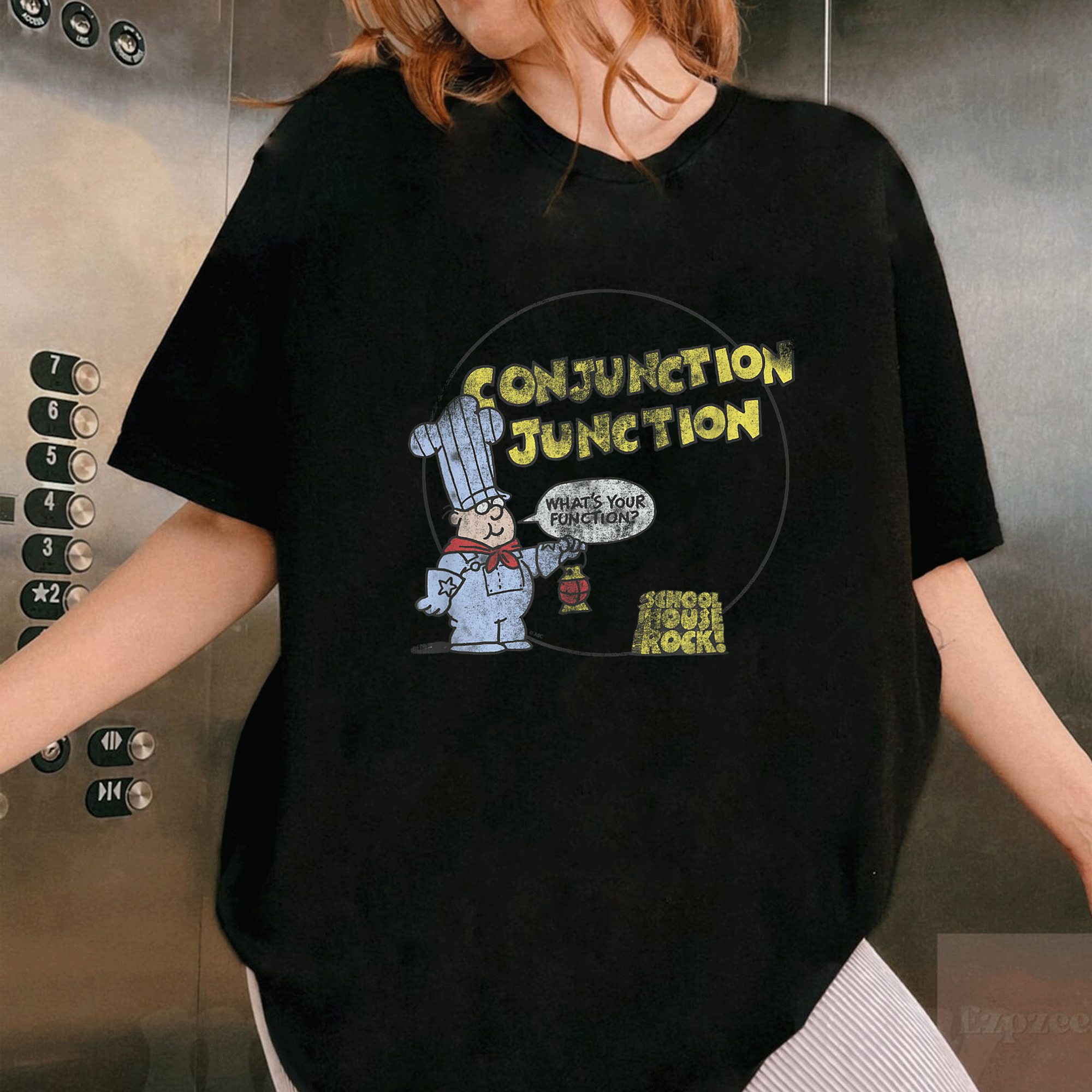 Fun Schoolhouse Rock Conjunction Junction T-Shirt for Kids and Adults - Colorful Design Featuring Classic Cartoon Style Art - 1