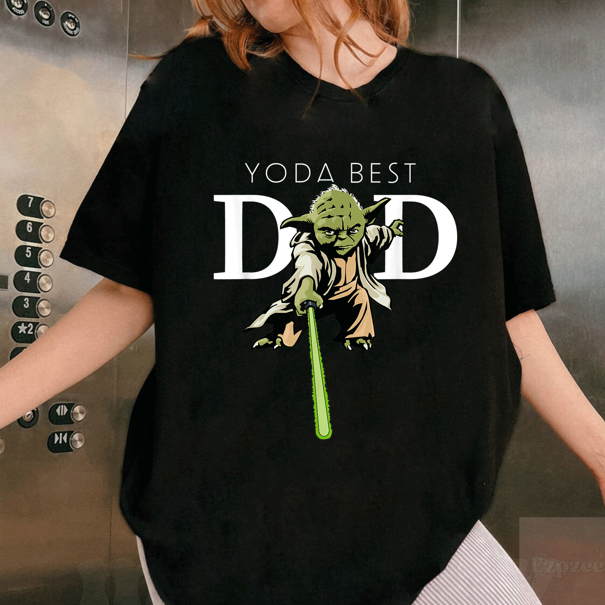 Best Dad Yoda Lightsaber T-Shirt for Father's Day - Fun Star Wars Graphic Tee for Dads Who Love the Force - 1