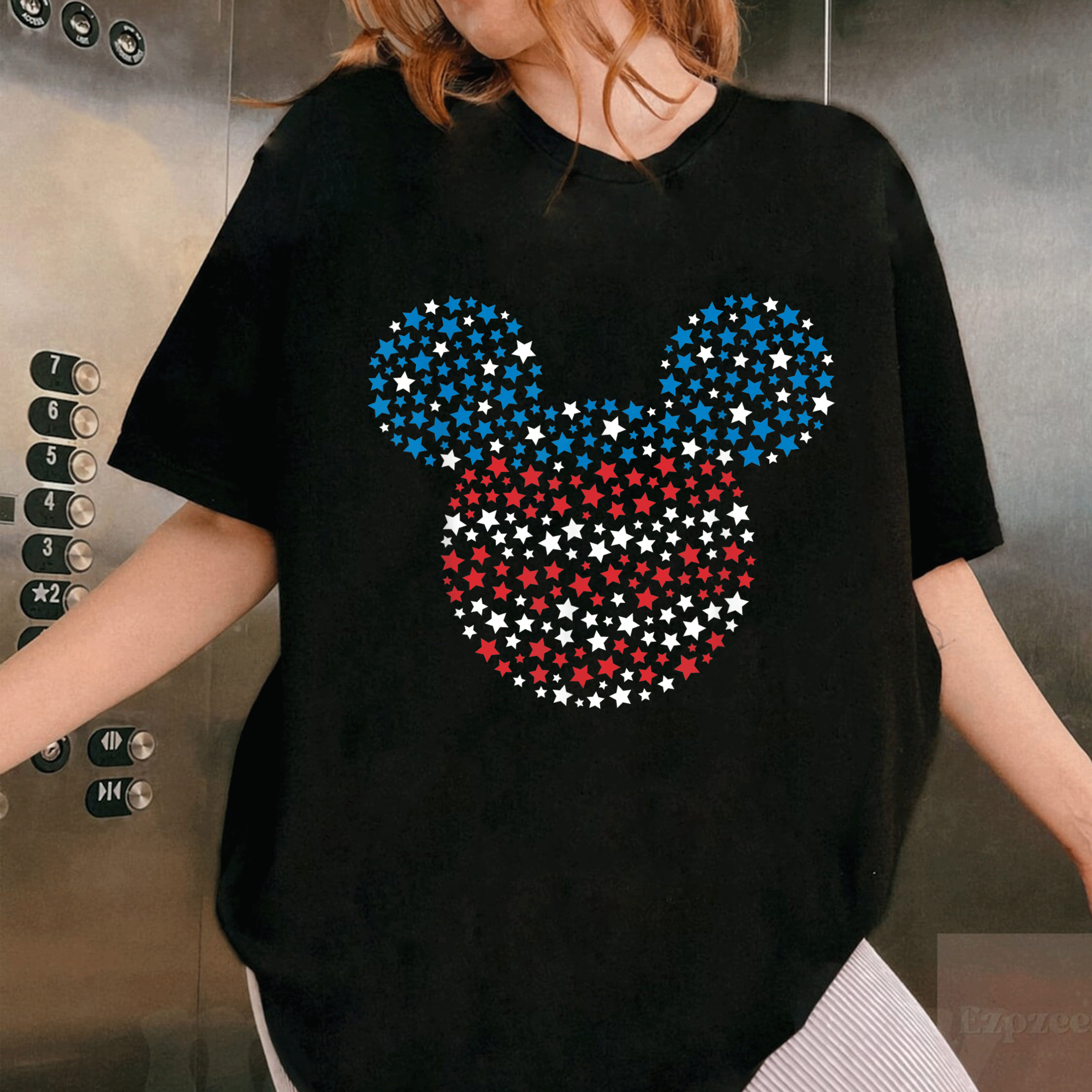 Celebrate in Style with Disney Mickey Mouse Red White and Blue Stars T-Shirt Perfect for Summer Fun and Patriotic Events! - 1