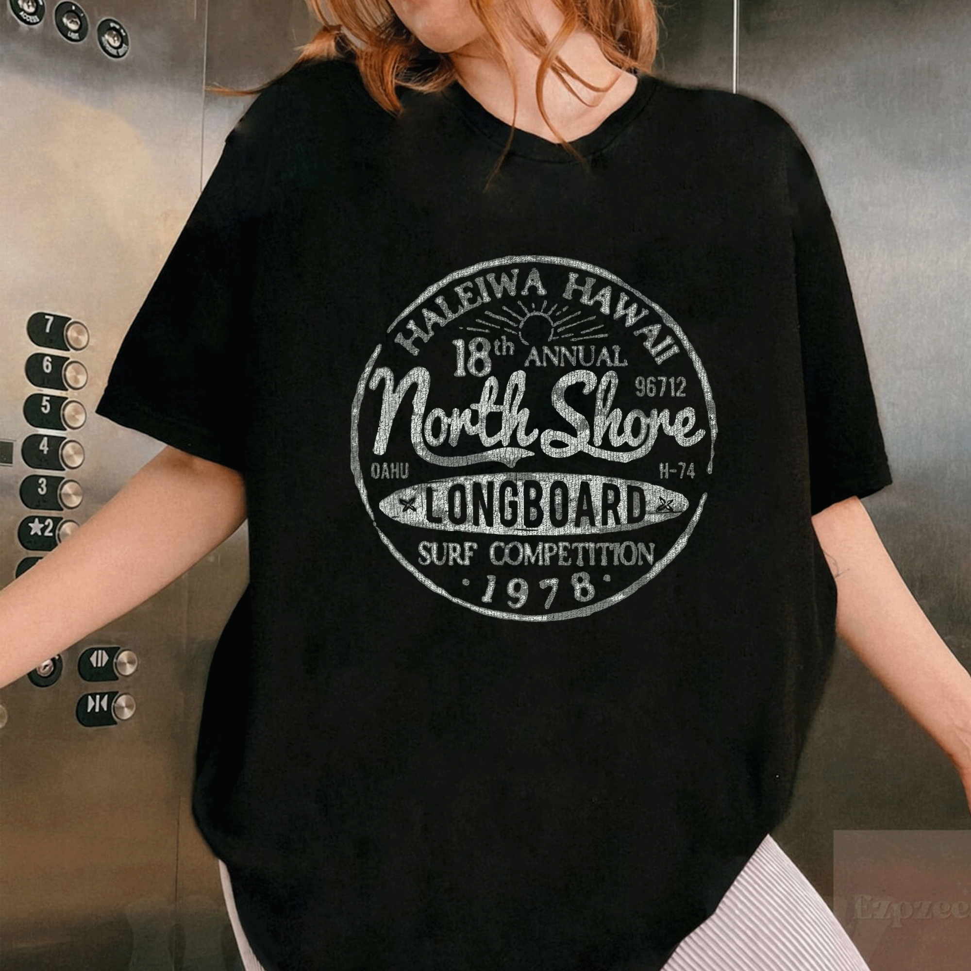 Vintage North Shore Longboard Surf T-Shirt for Beach Lovers in Hawaii – Perfect Casual Wear for Surfing Enthusiasts! - 1