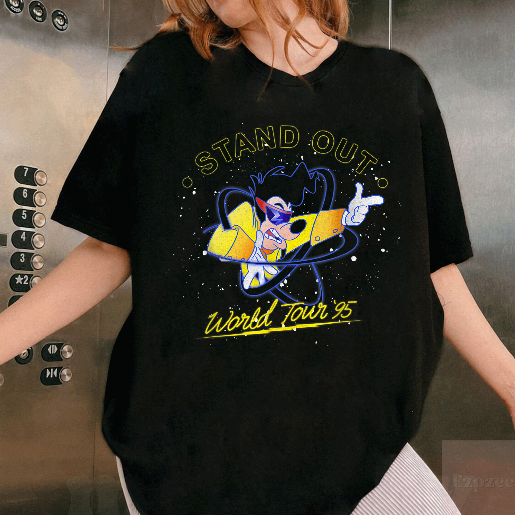 Disney Goofy Movie Powerline Stand Out World Tour 95 T-Shirt Vintage Inspired Graphic Tee for Fans and Collectors - 1