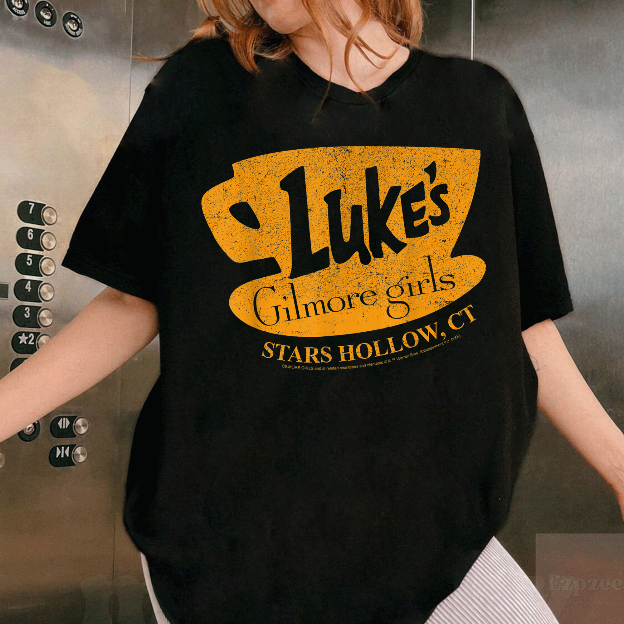 Gilmore Girls Luke's Stars Hollow Distressed Sign T-Shirt Perfect for Fans of Stars Hollow and Coffee Lovers - 1