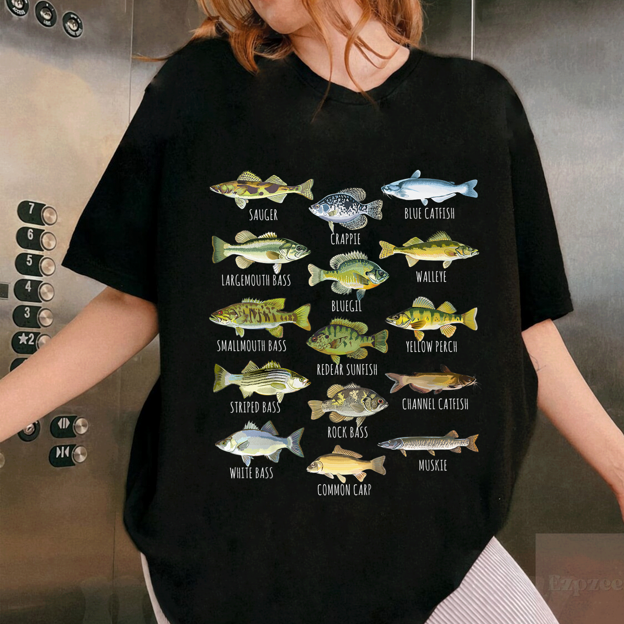 Fun Kids Freshwater Fish Biology T-Shirt with Colorful Fish Graphics for Young Anglers and Nature Lovers - 1