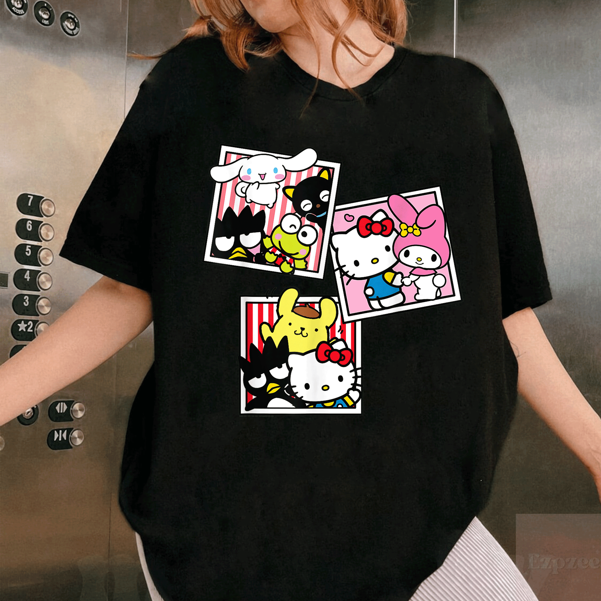 Hello Kitty and Friends Photo Booth Fun T-Shirt Perfect for Kids and Adults Cute Graphic Tee for Hello Kitty Fans - 1