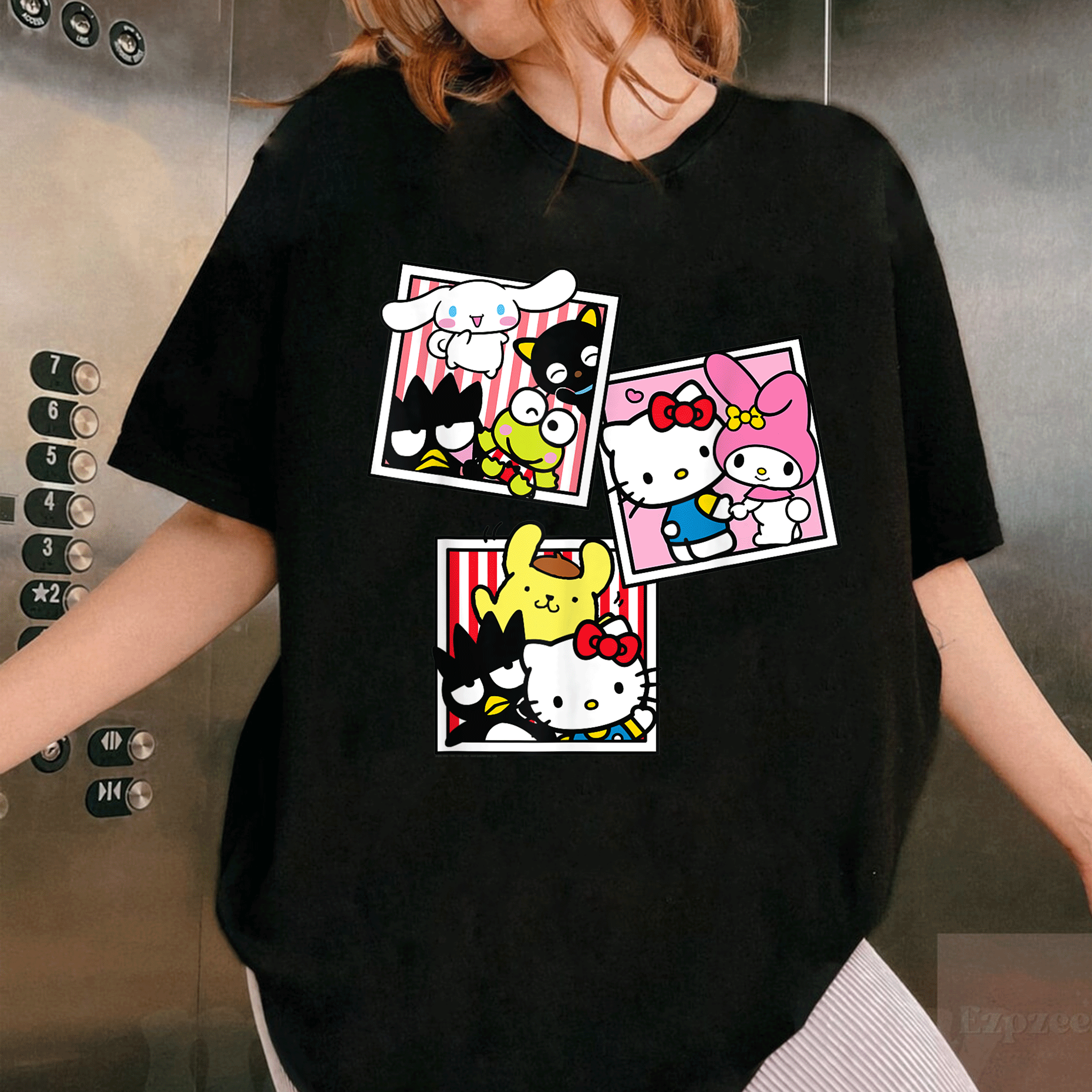 Hello Kitty and Friends Photo Booth Fun T-Shirt Perfect for Kids and Adults Cute Graphic Tee for Hello Kitty Fans - 1