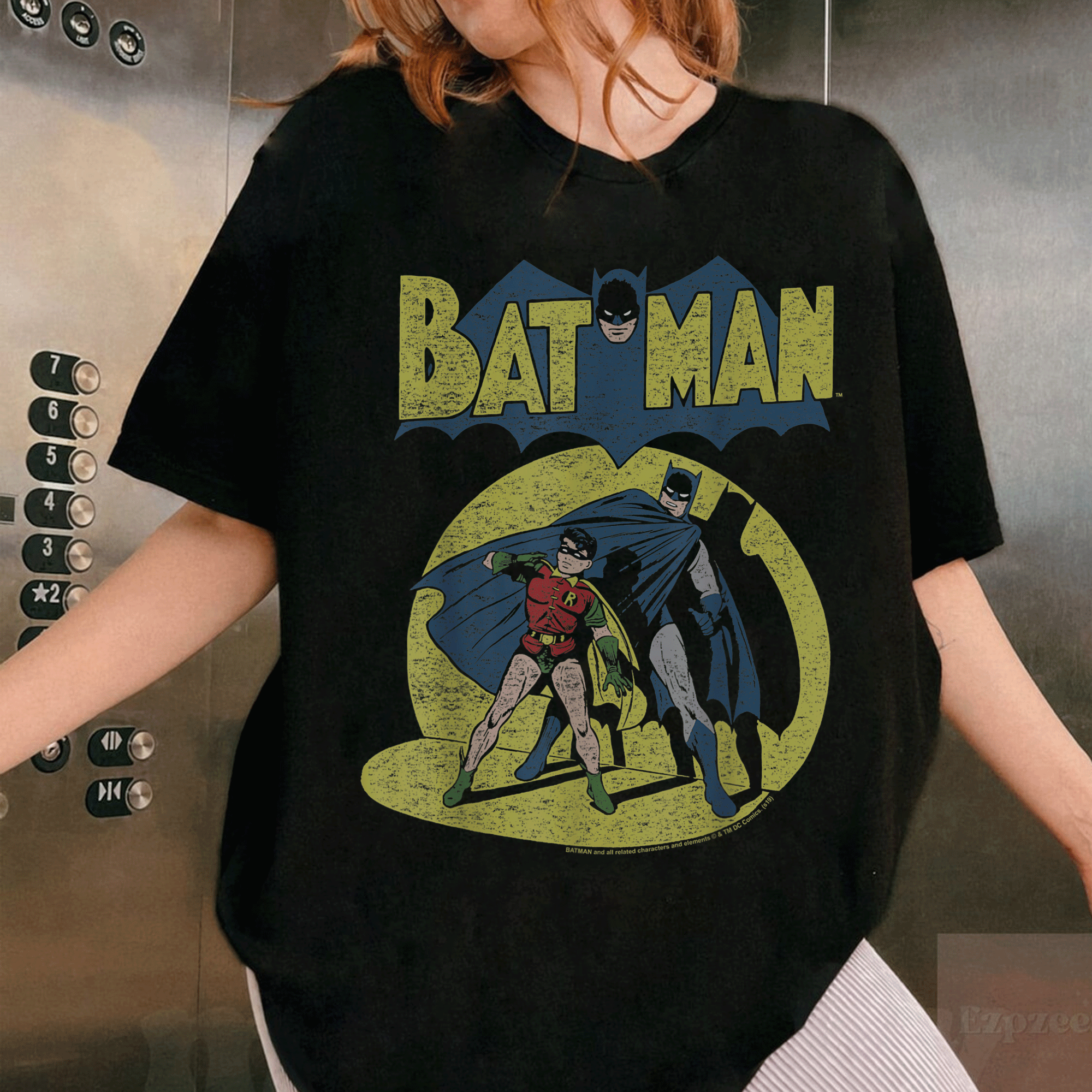 Classic DC Comics Batman Vintage Spotlight T-Shirt - Retro Graphic Tee for Batman Fans and Collectors - Unisex Design - 1