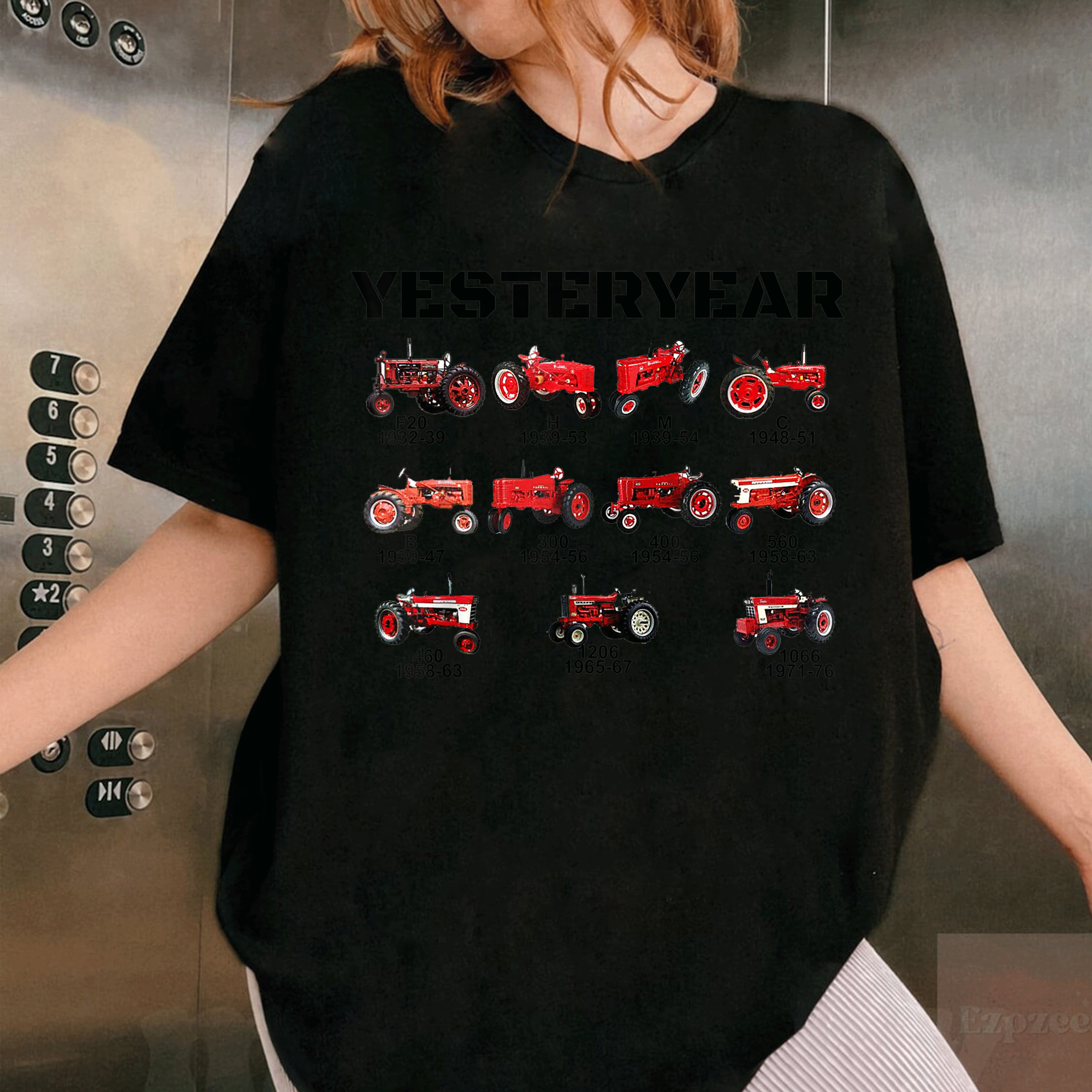 Vintage Red Tractor Yesteryear T-Shirt for Agriculture Enthusiasts, Retro Farm Life Style Tee for Men and Women - 1